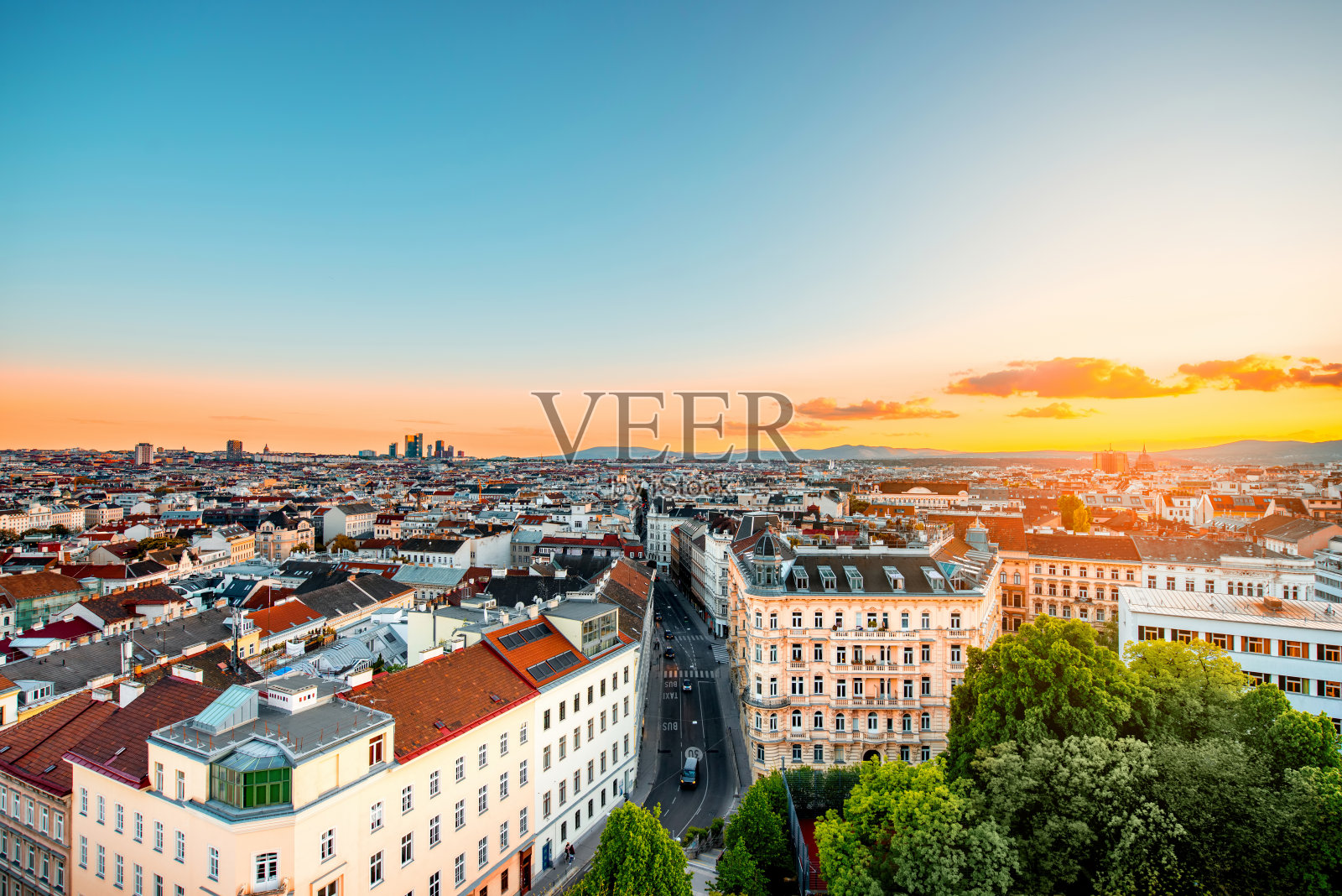 奥地利维也纳的城市景观照片摄影图片