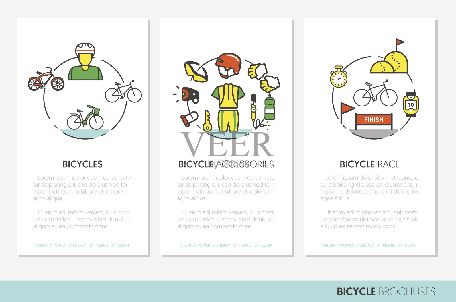 自行车和自行车商业手册模板插画图片素材
