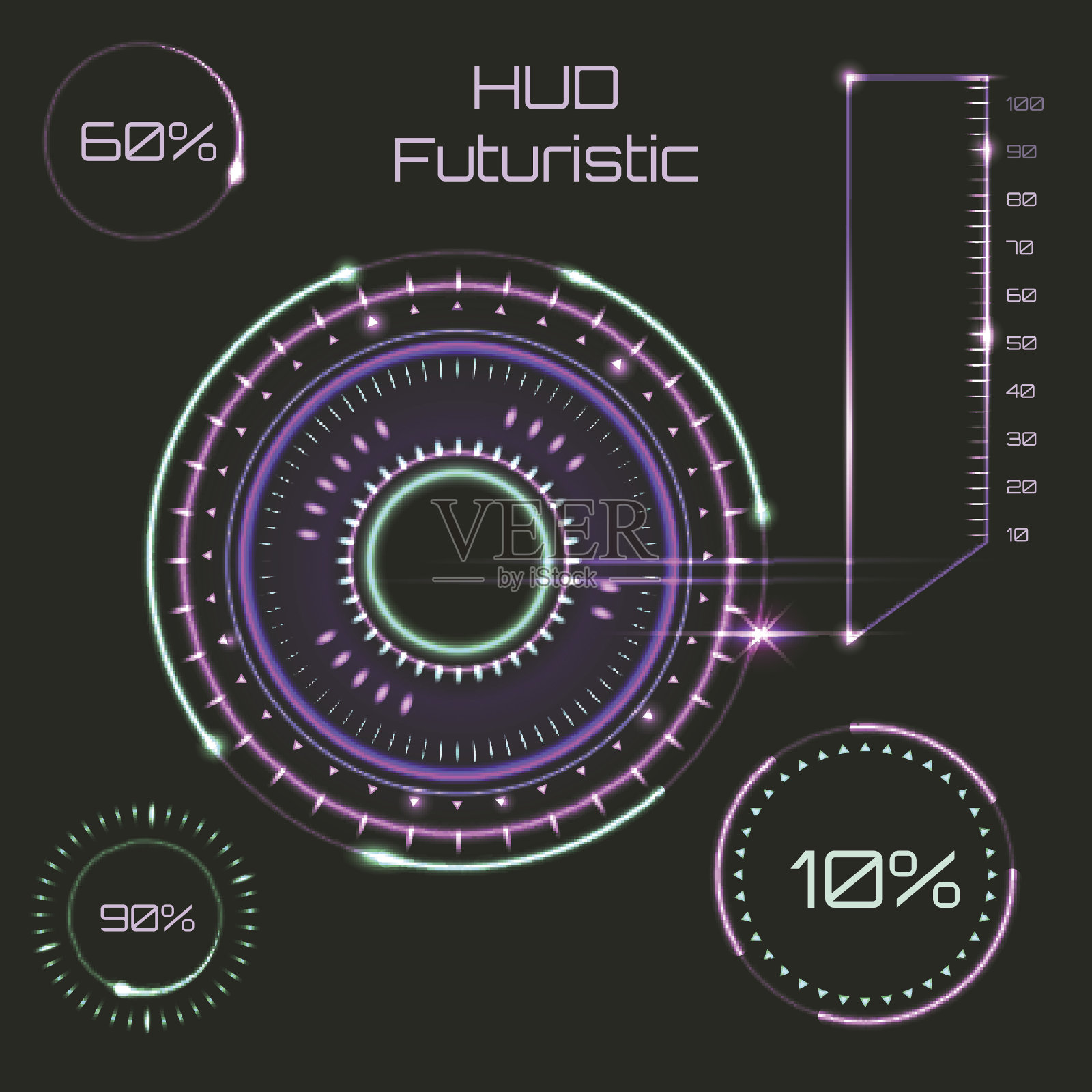 未来的图形用户界面。抽象未来的用户界面HUD。插画图片素材
