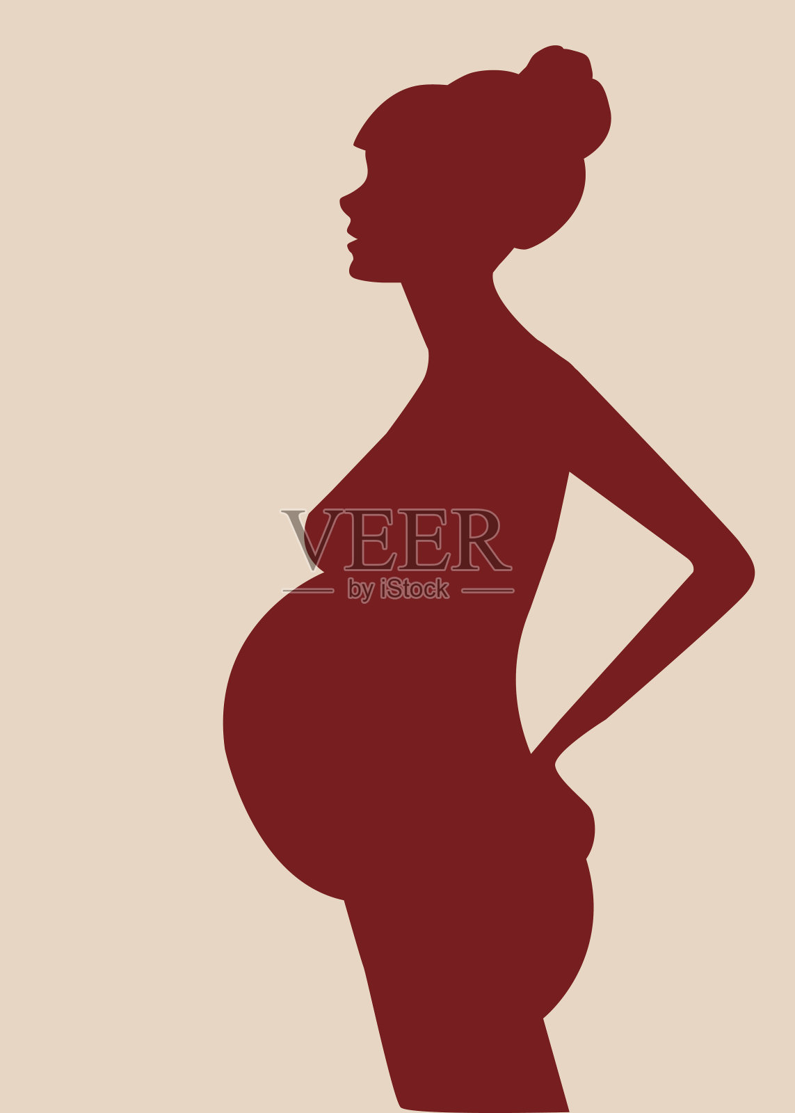 怀孕sihouette插画图片素材