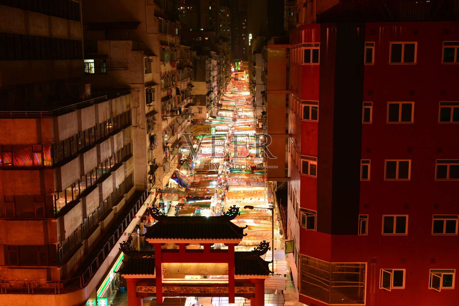 香港夜市鸟瞰图照片摄影图片
