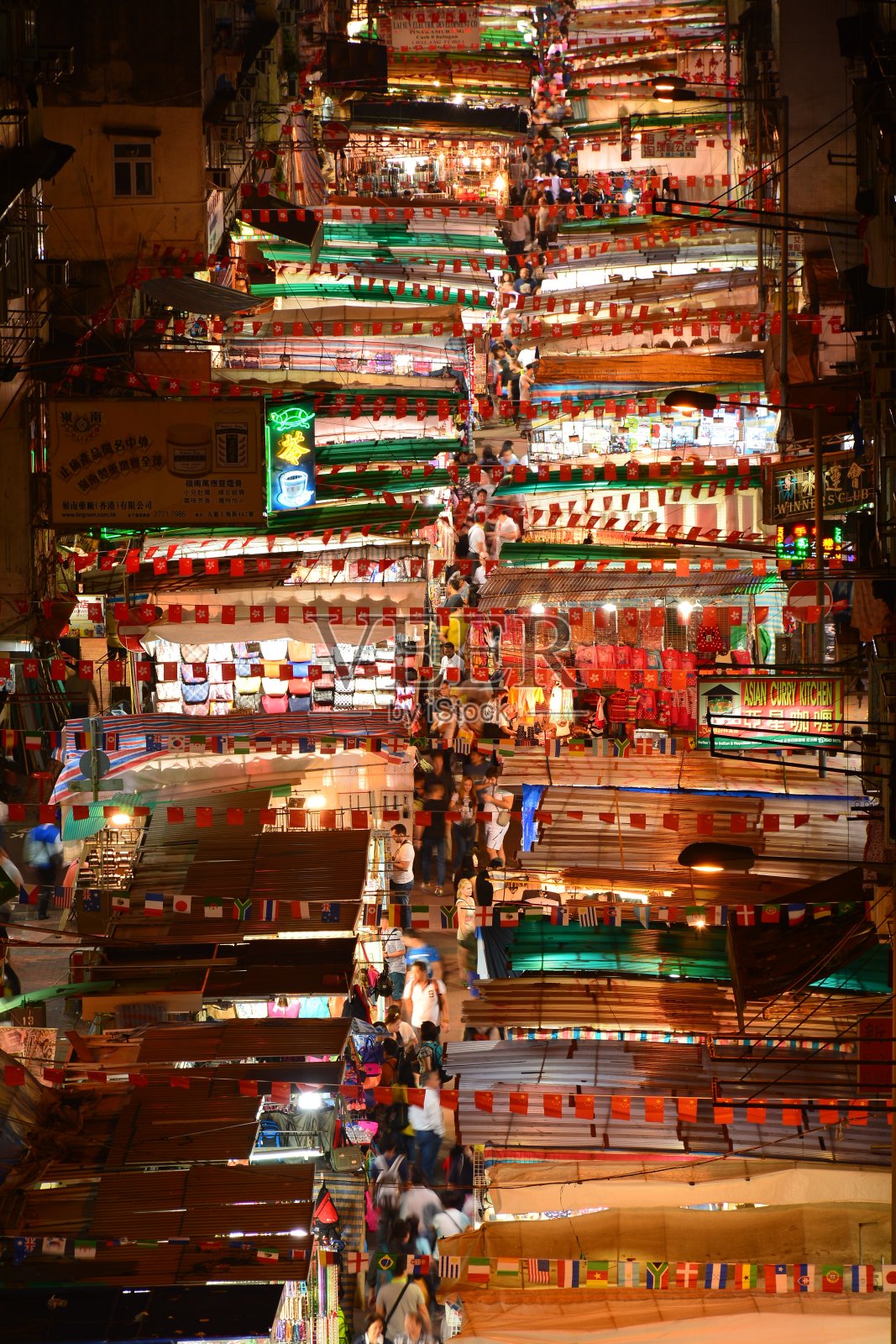 香港夜市鸟瞰图照片摄影图片