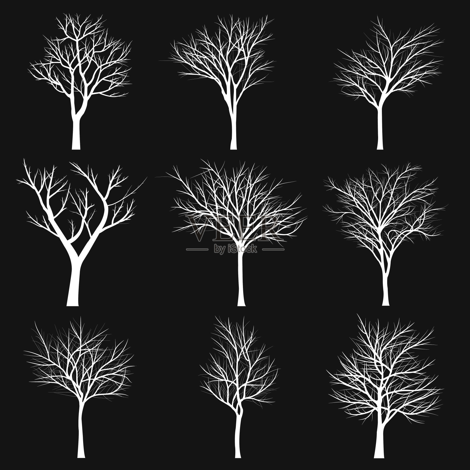 枯枝的树插画图片素材