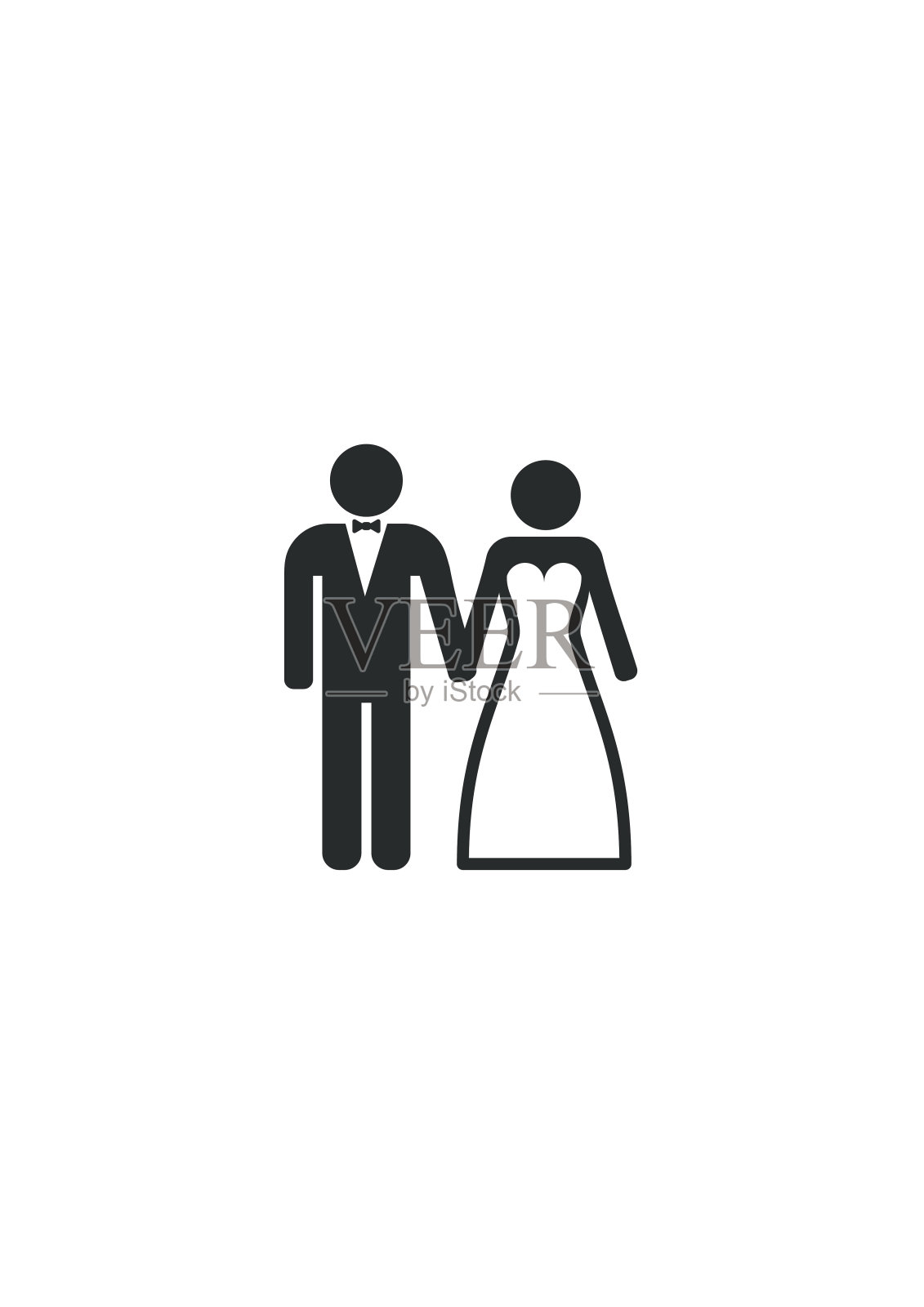 结婚的夫妇偶像。新娘和新郎。设计元素图片