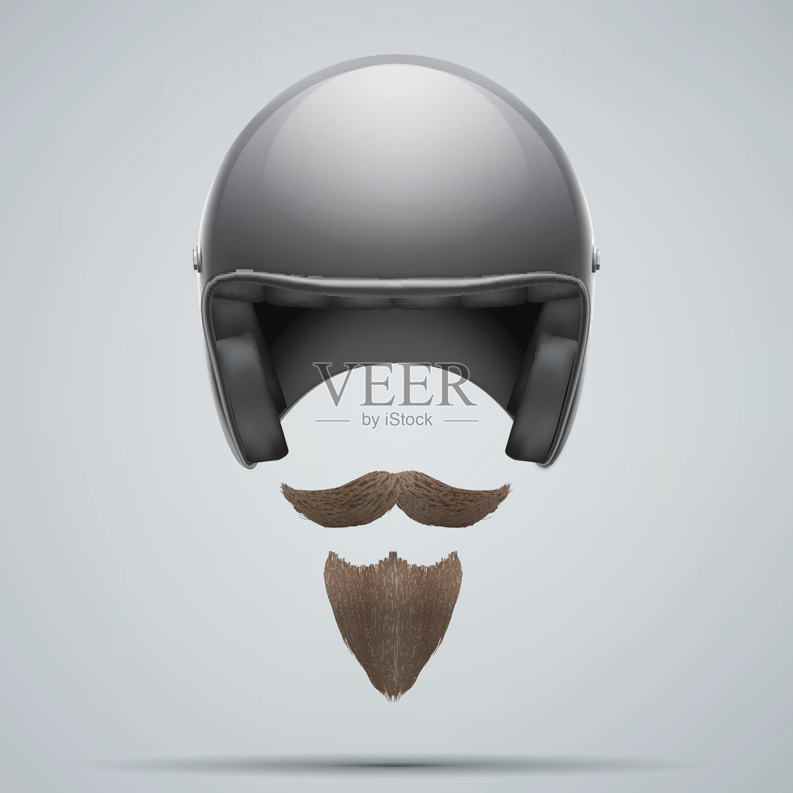 摩托车符号与胡子和胡子插画图片素材