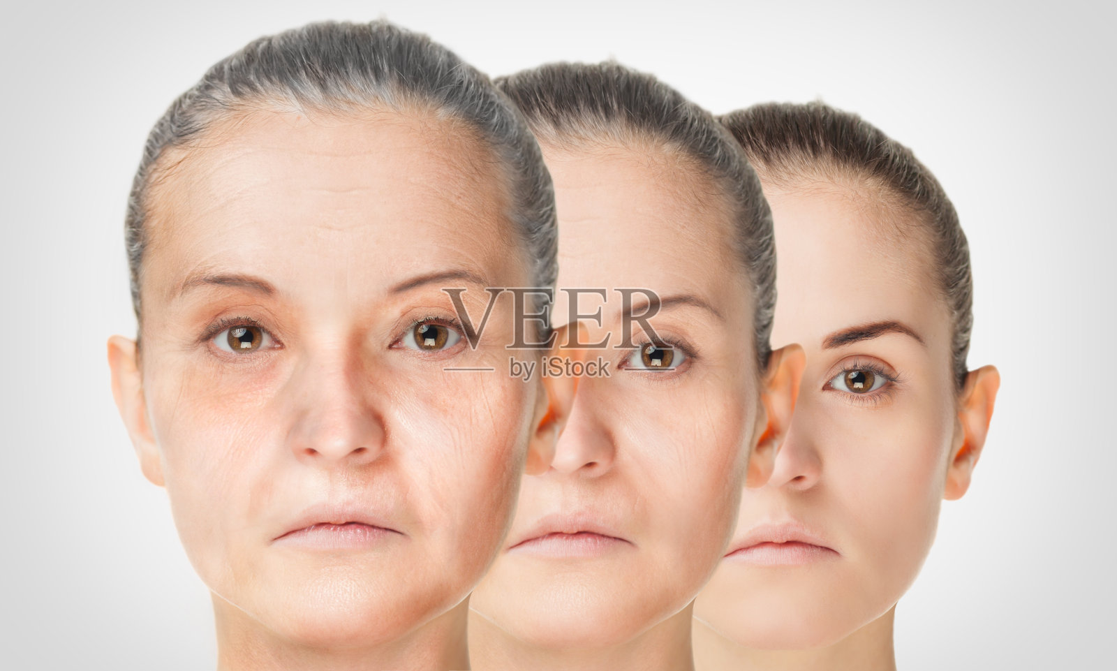 老化过程，嫩肤抗老化程序照片摄影图片