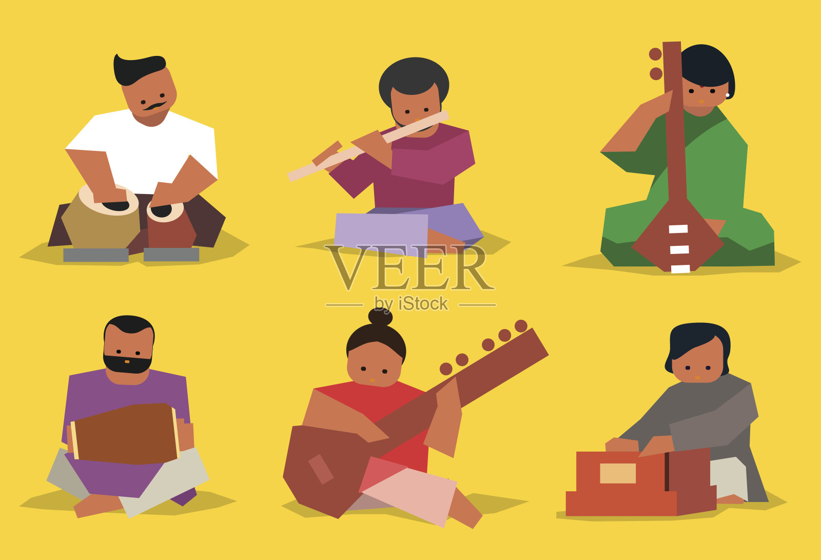 印度音乐集插画图片素材