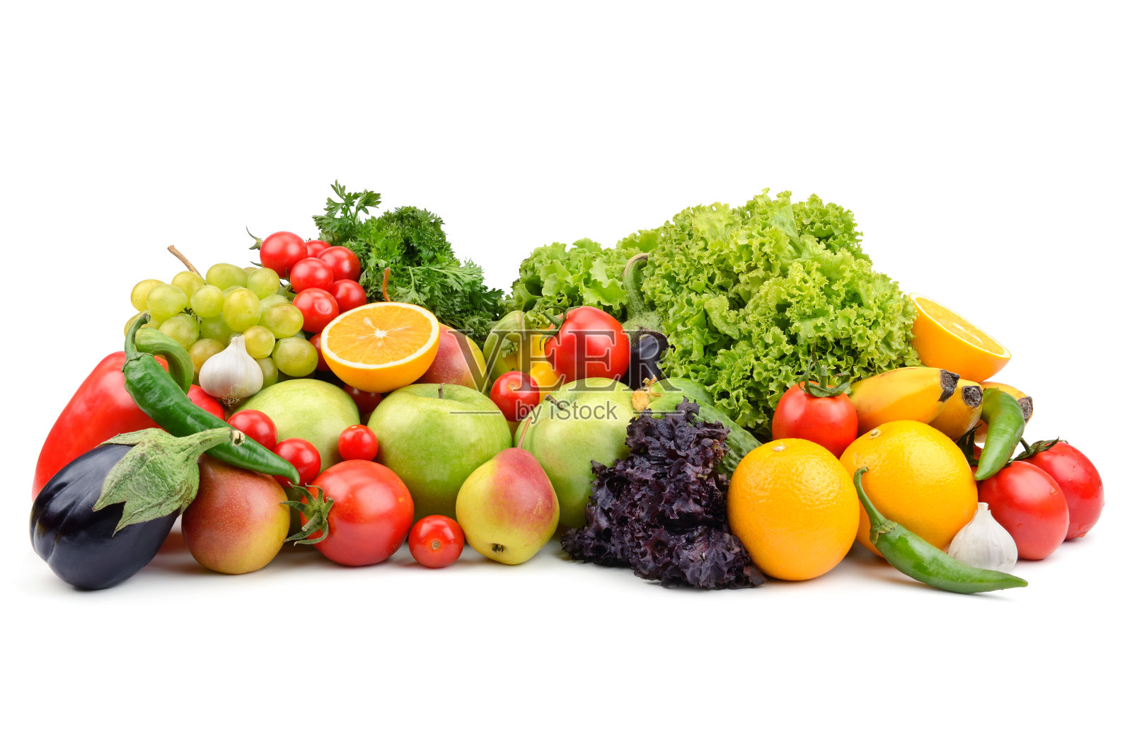 水果和蔬菜孤立在白色的背景照片摄影图片