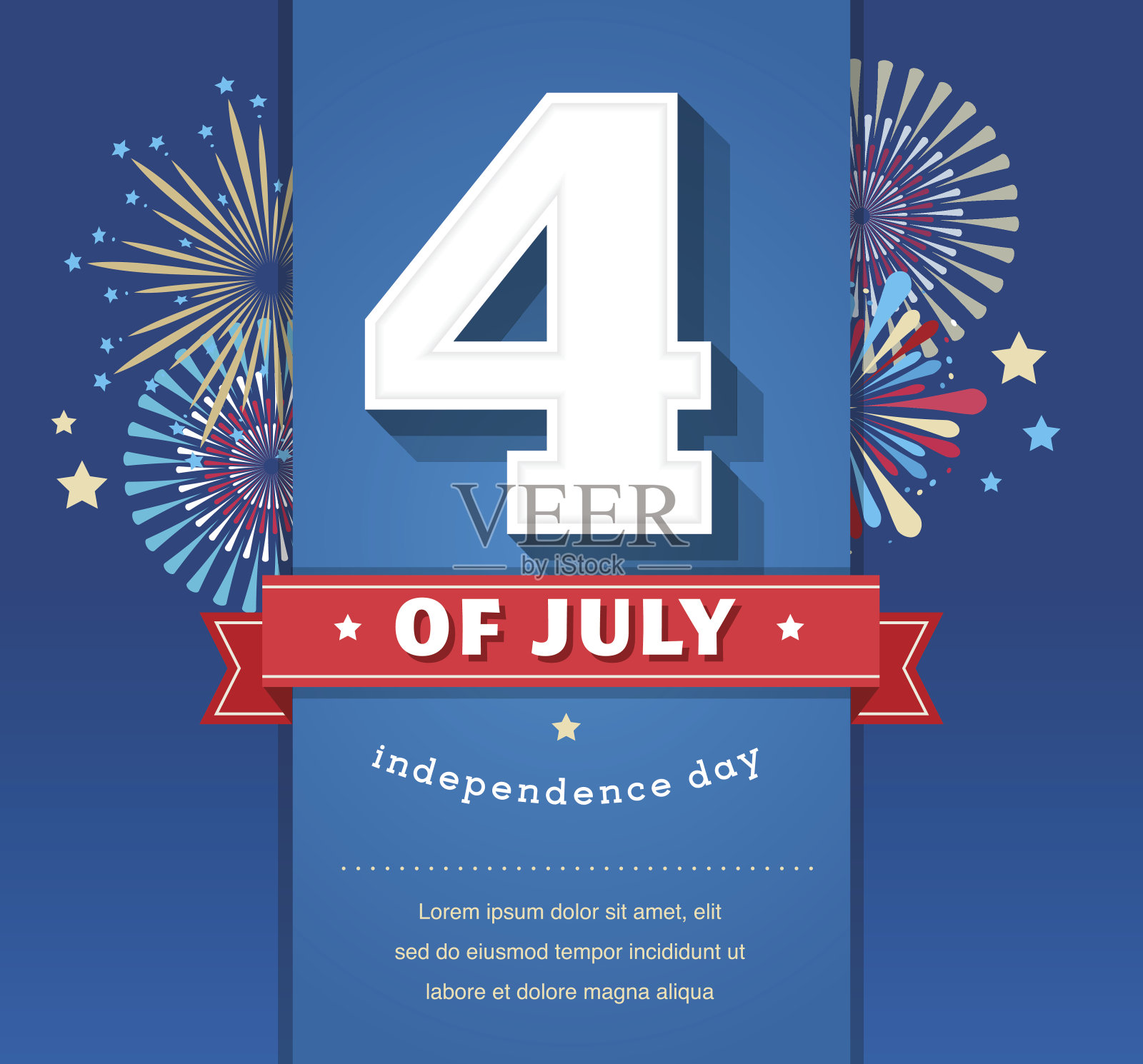 7月4日美国独立日快乐插画图片素材