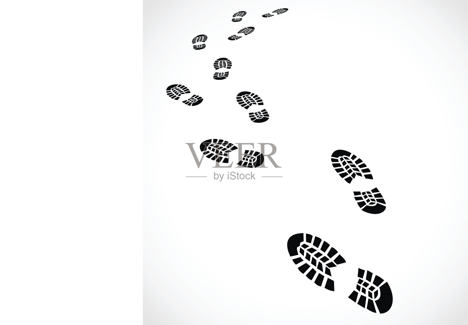 运动鞋的痕迹打印矢量插图插画图片素材