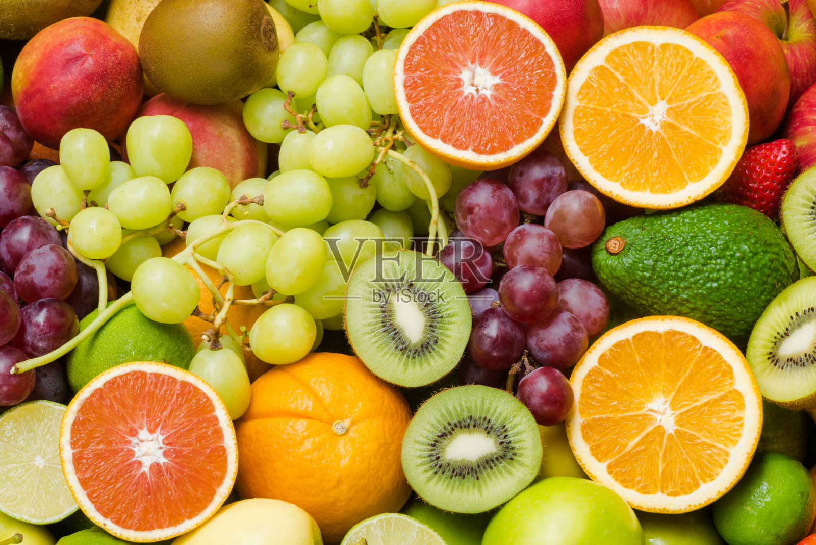 健康饮食的各种成熟水果照片摄影图片