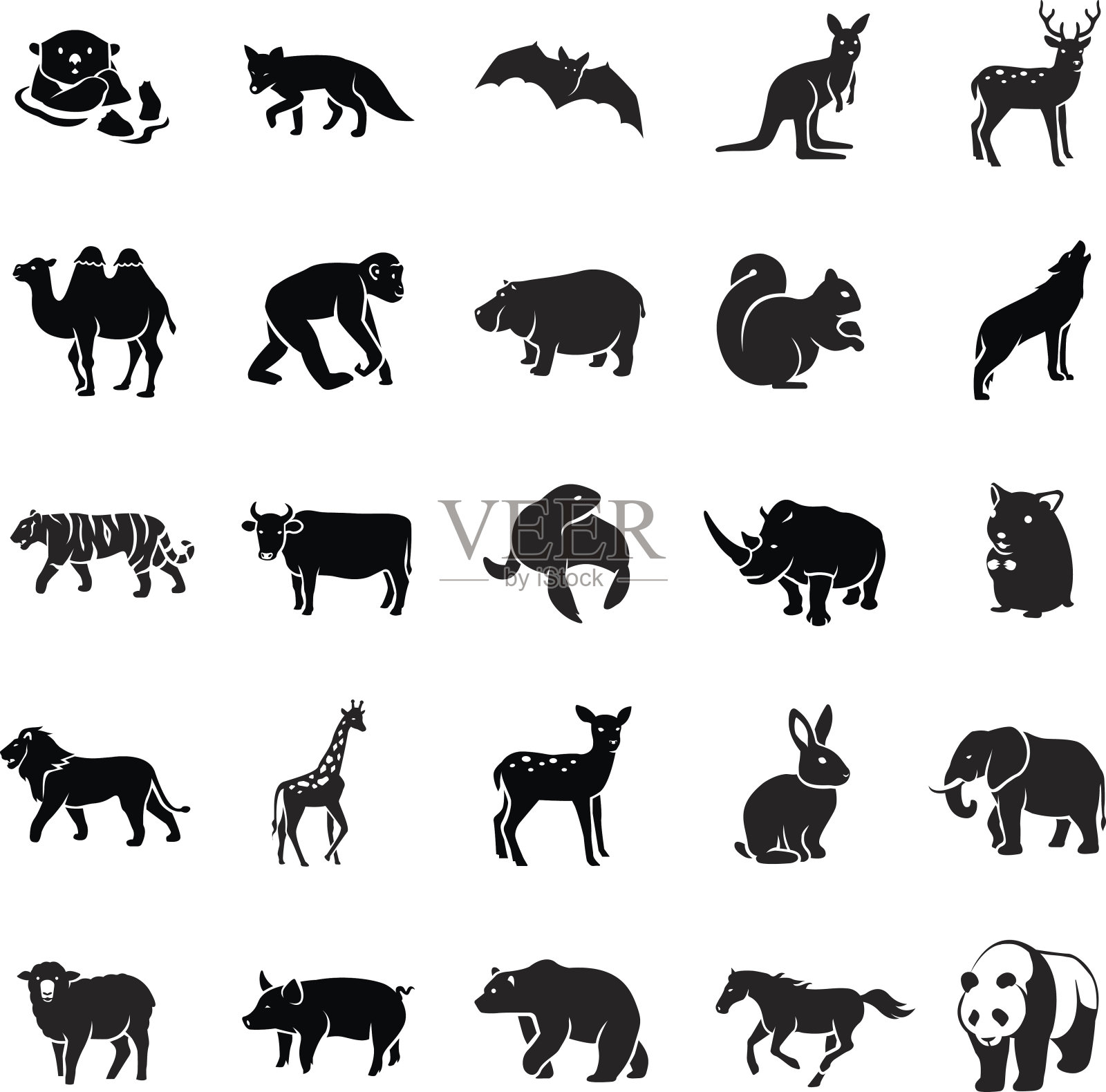哺乳动物矢量图标图标素材