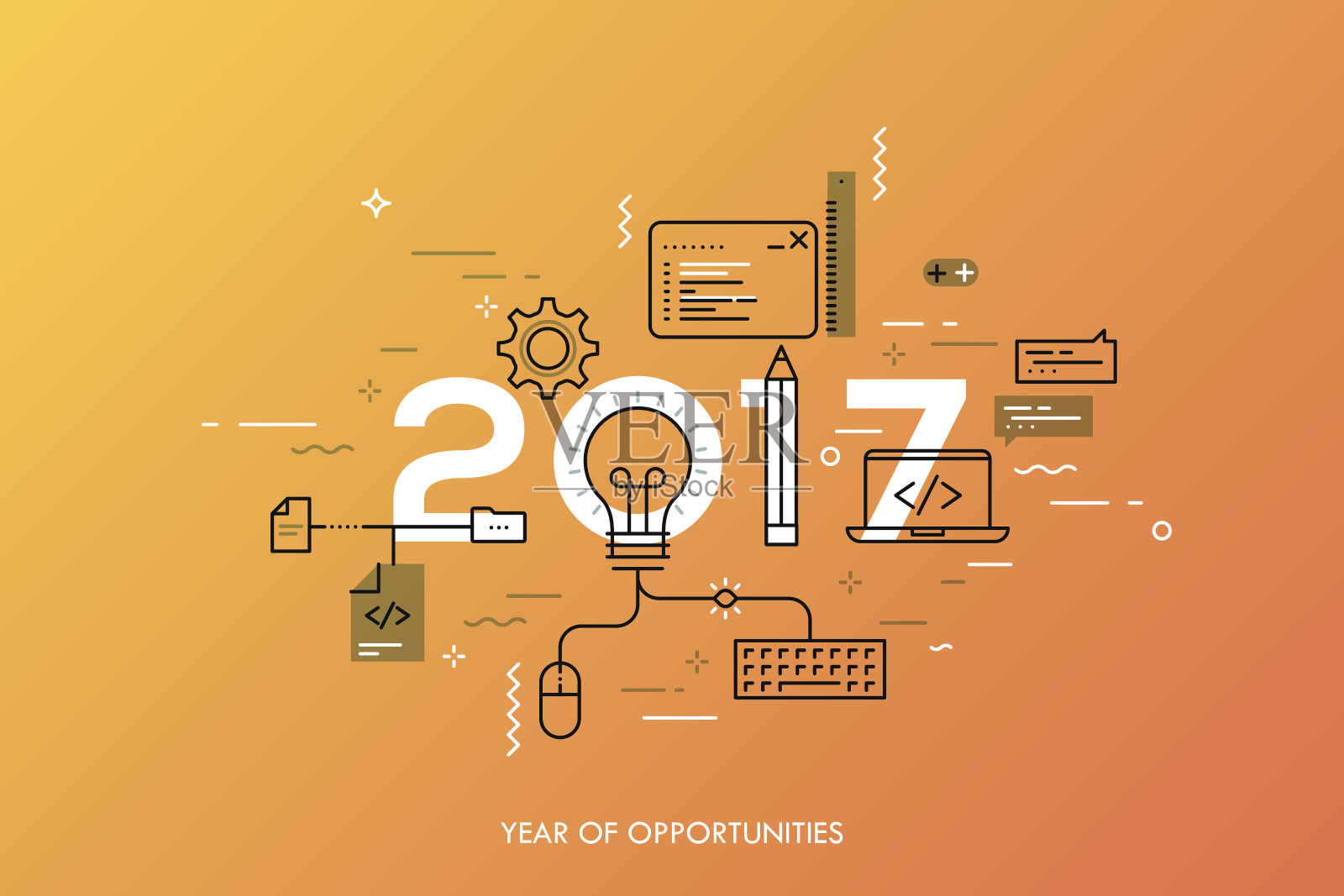 信息图表概念2017年的机遇插画图片素材