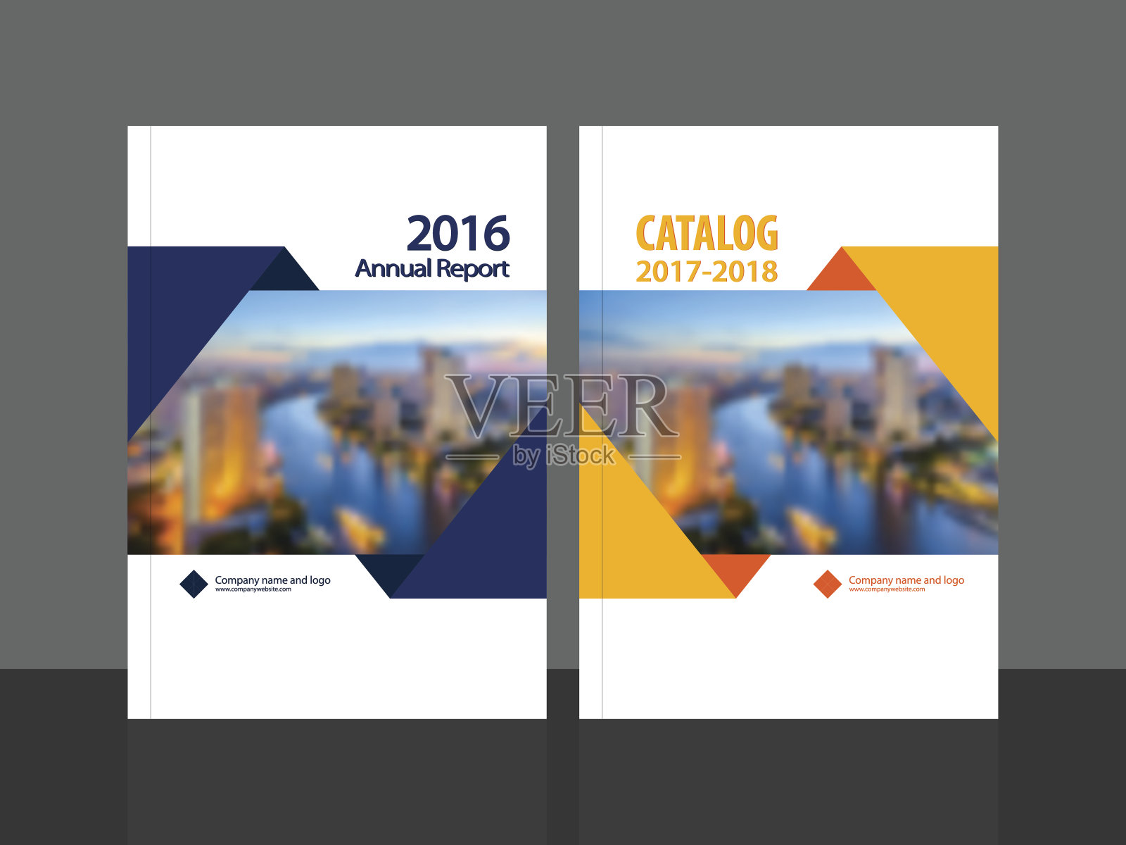 年度报告和目录的封面设计设计模板素材