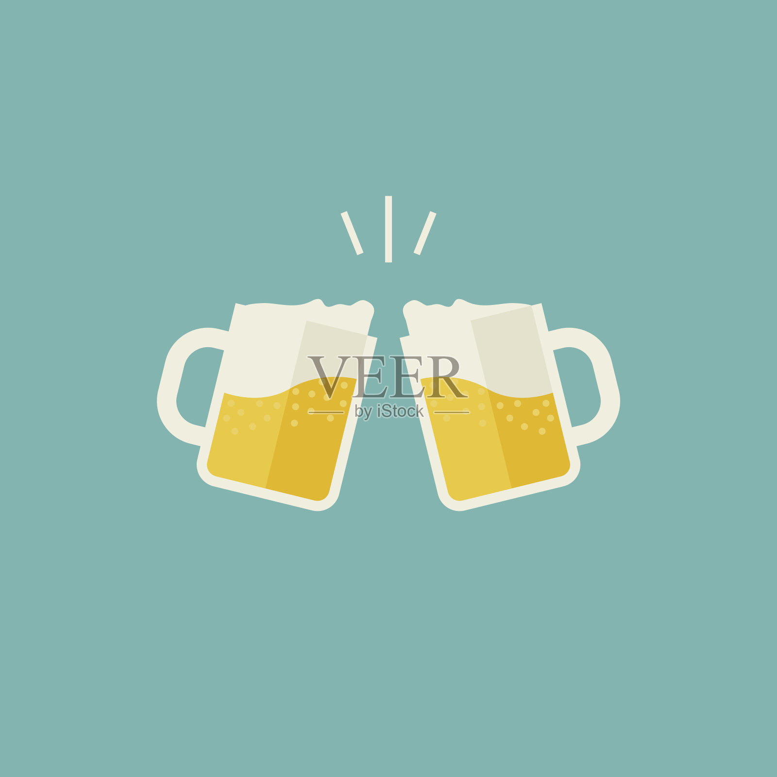 杯子和啤酒插画图片素材