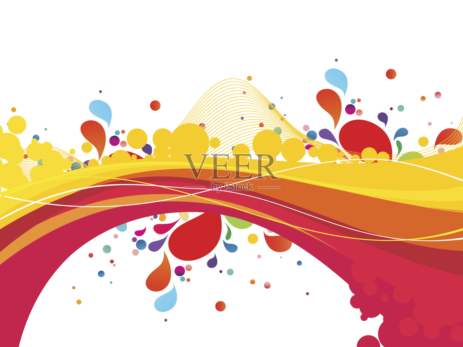 彩色喷溅设计-股票插图插画图片素材