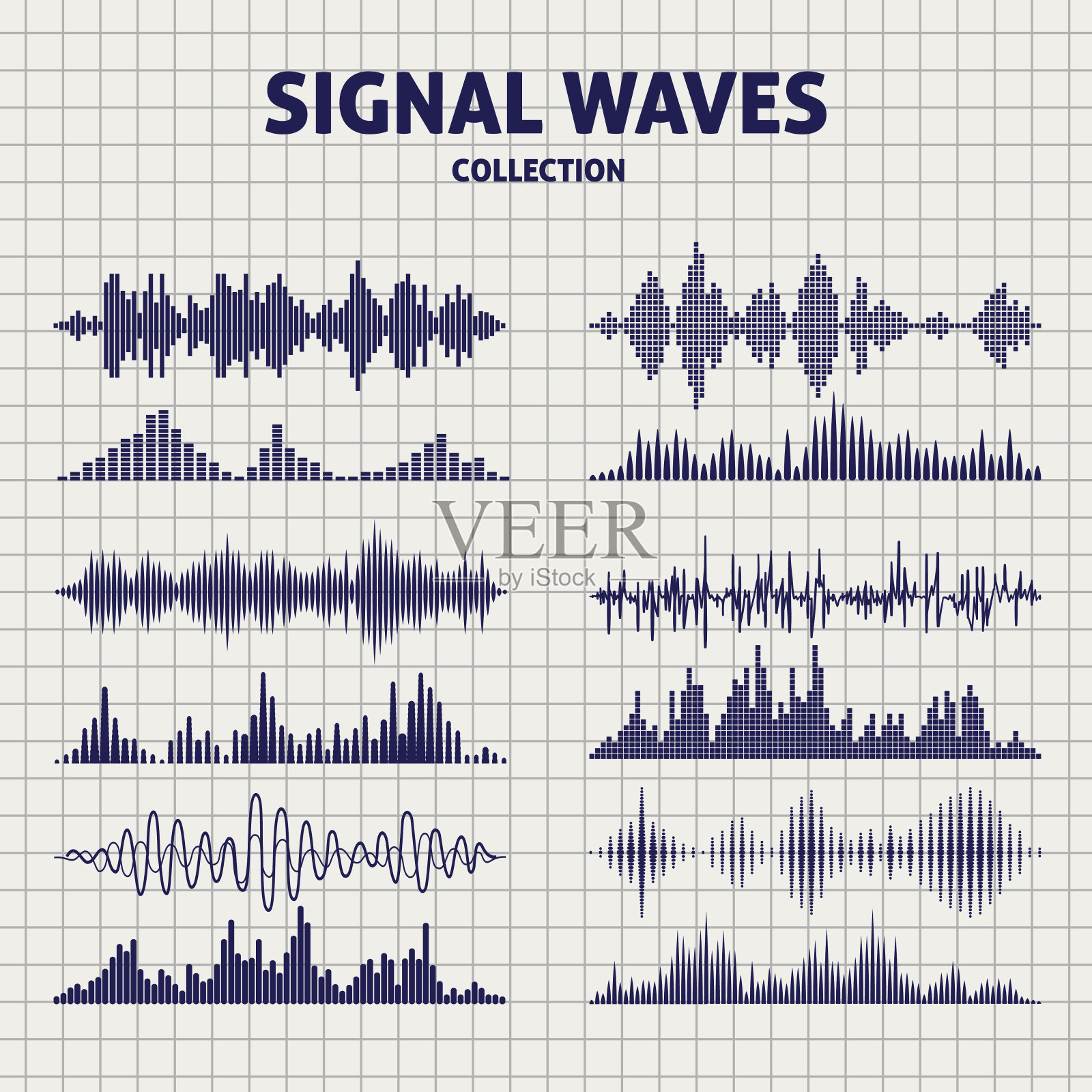 信号波形示意图图标插画图片素材
