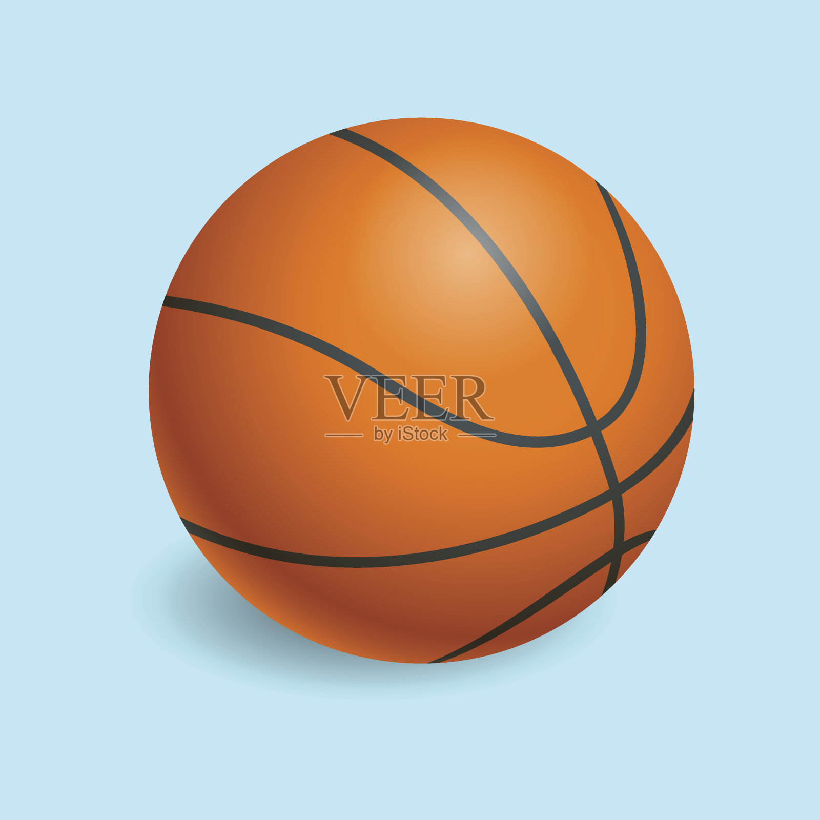 篮球孤立在一个白色的背景插画图片素材