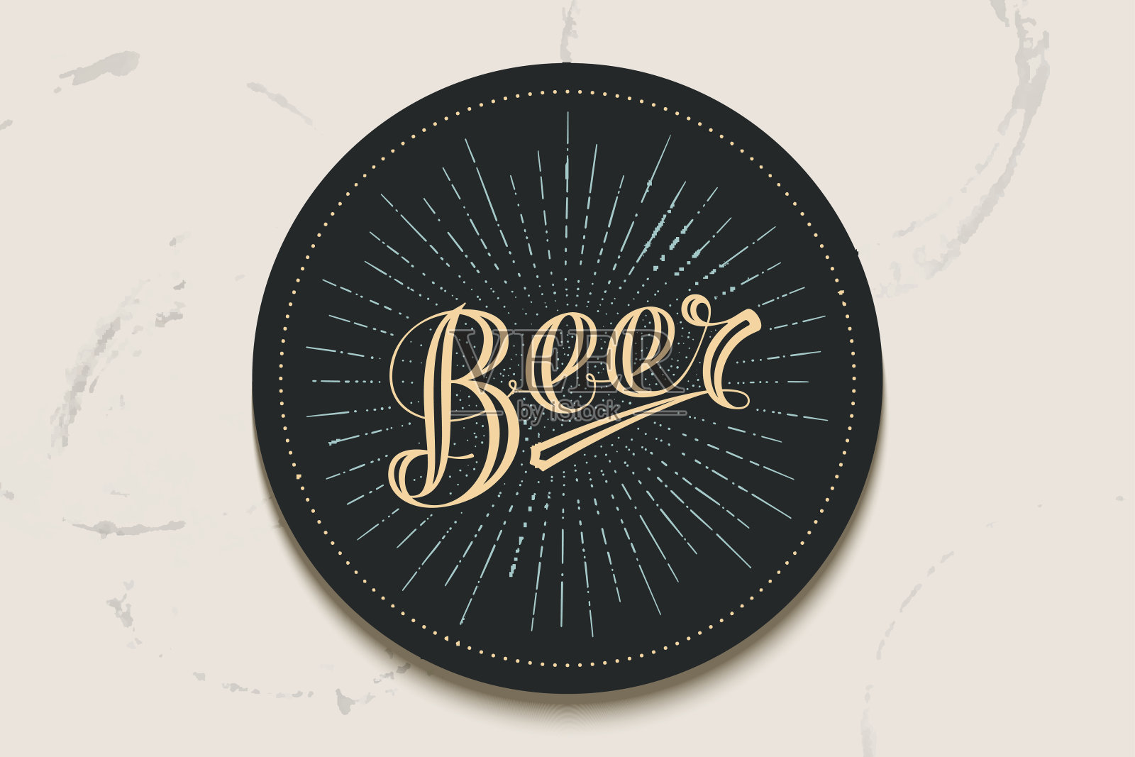杯垫与手绘字母啤酒设计模板素材