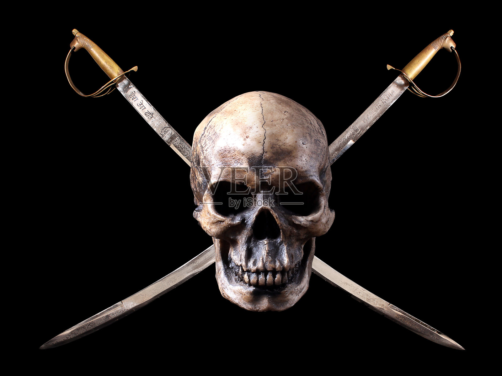 海盗头骨和交叉的剑照片摄影图片