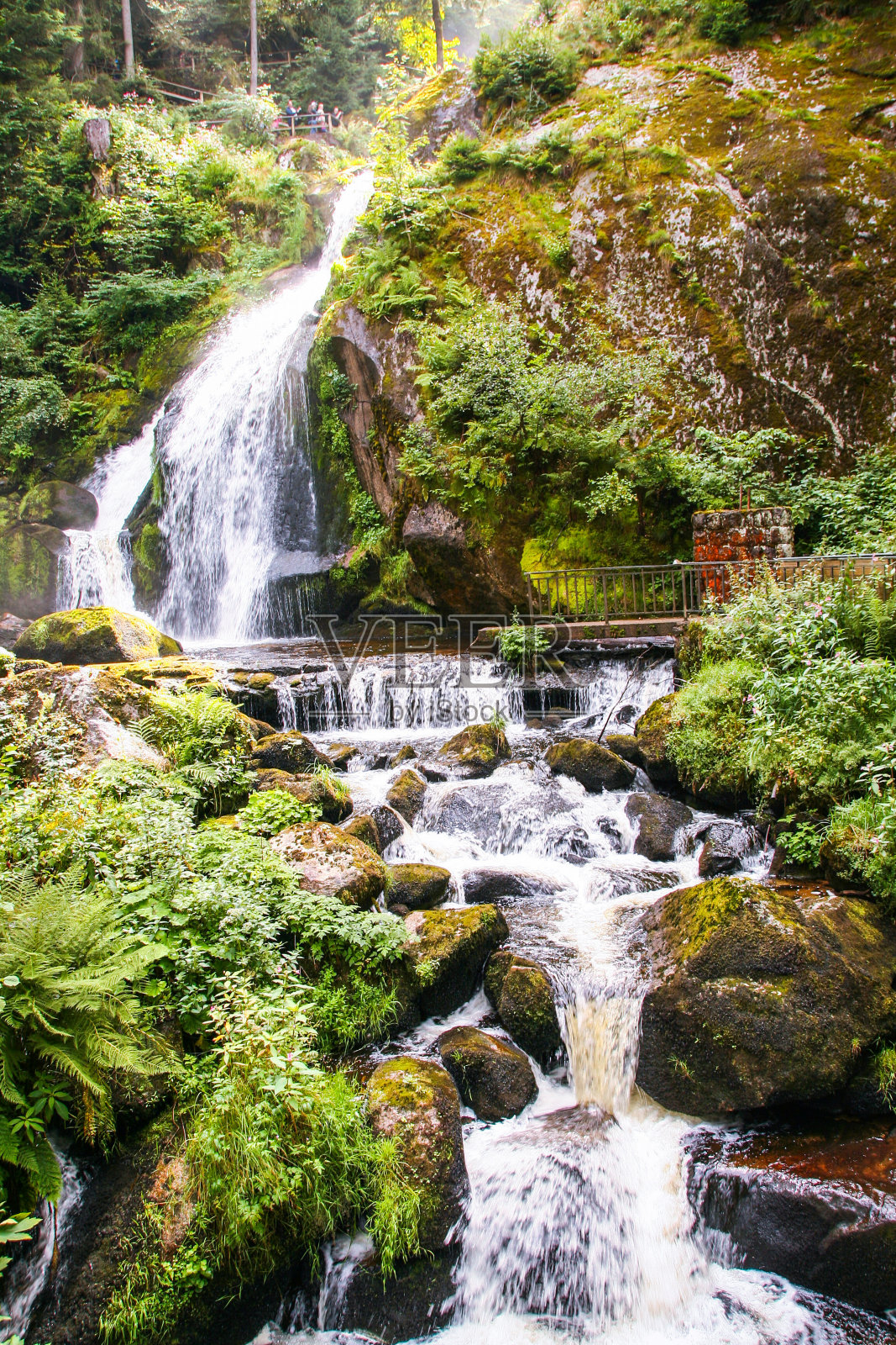 黑森林里的特里堡瀑布照片摄影图片