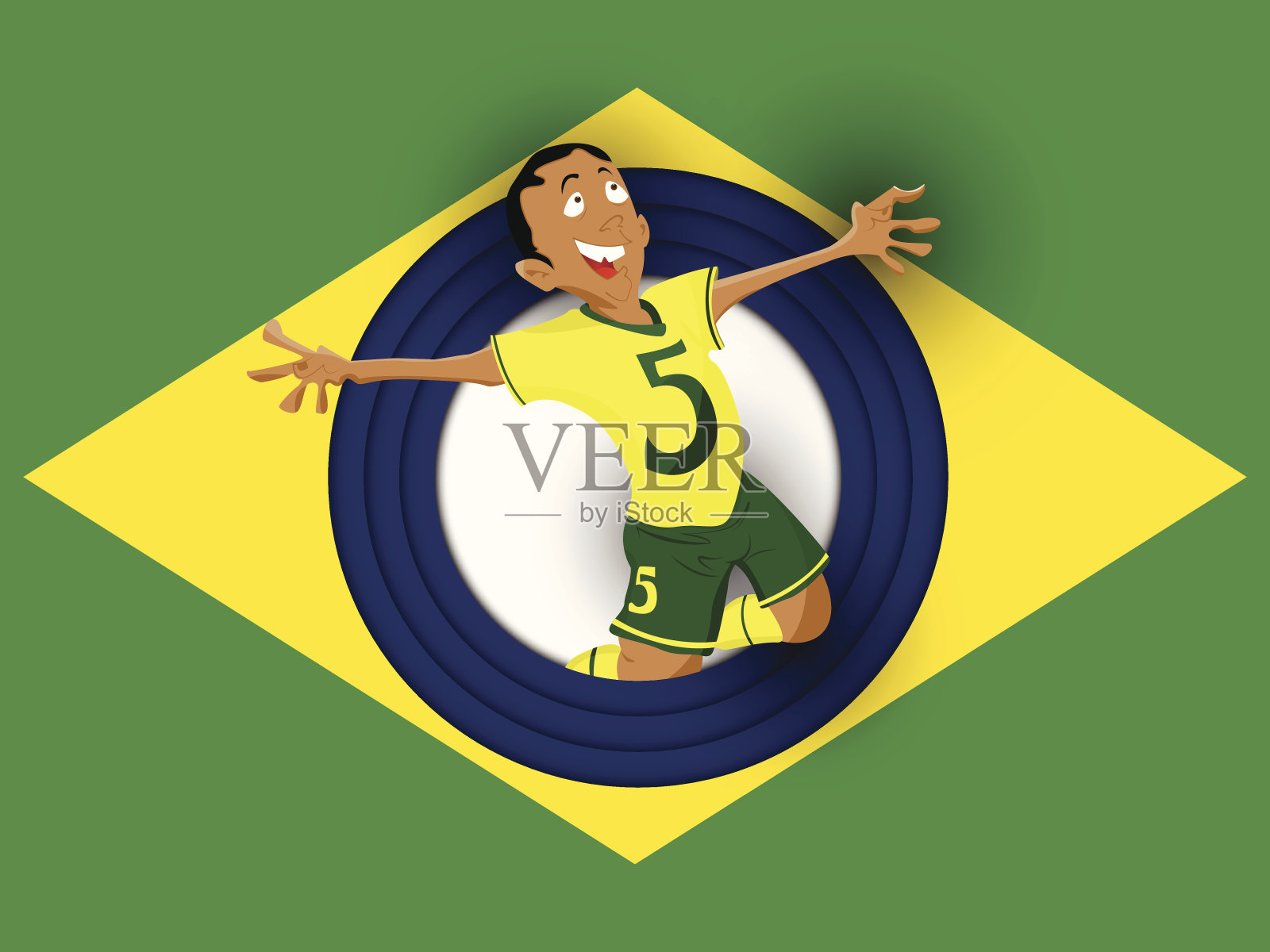 巴西足球运动员的制服插画图片素材