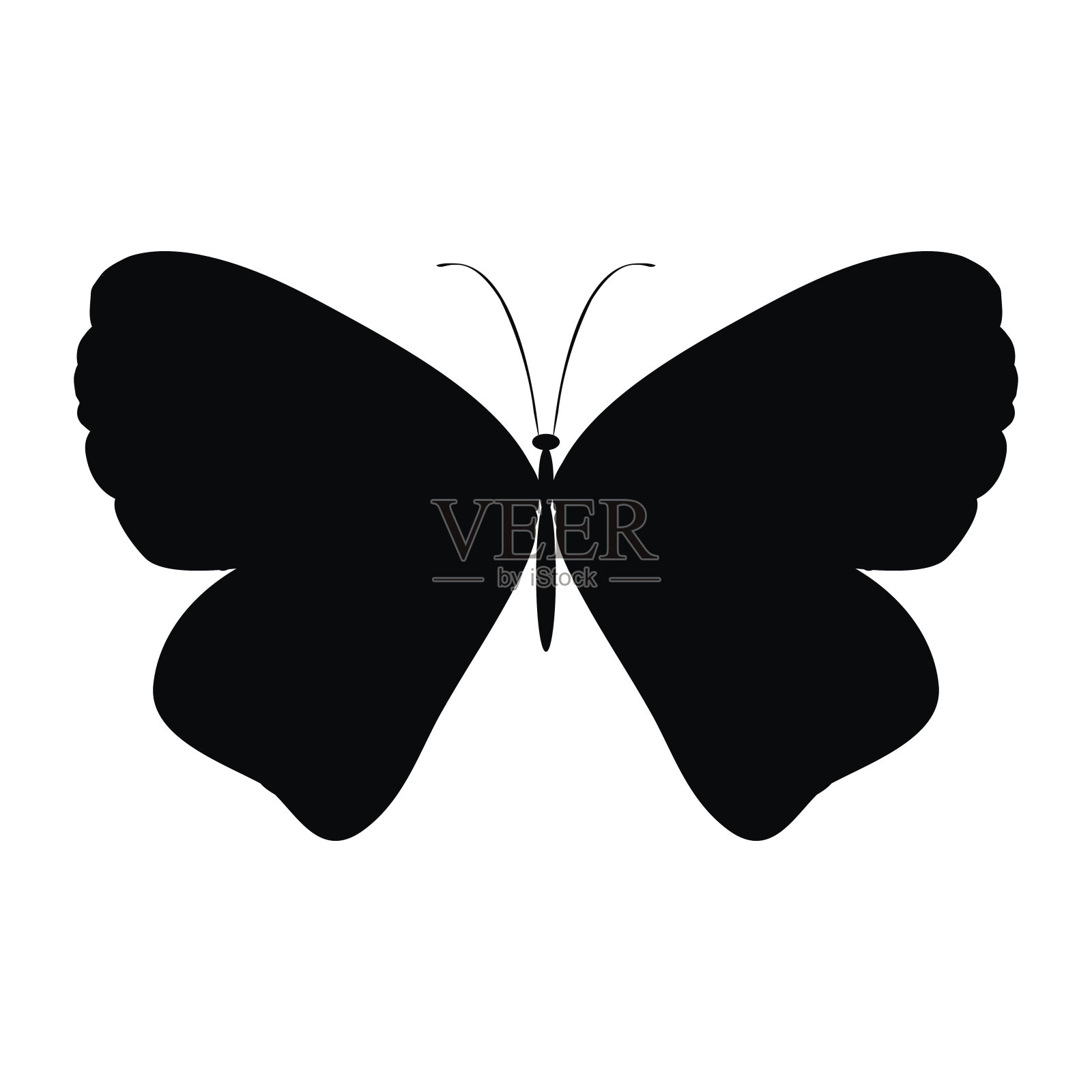 黑色轮廓的蝴蝶设计元素图片
