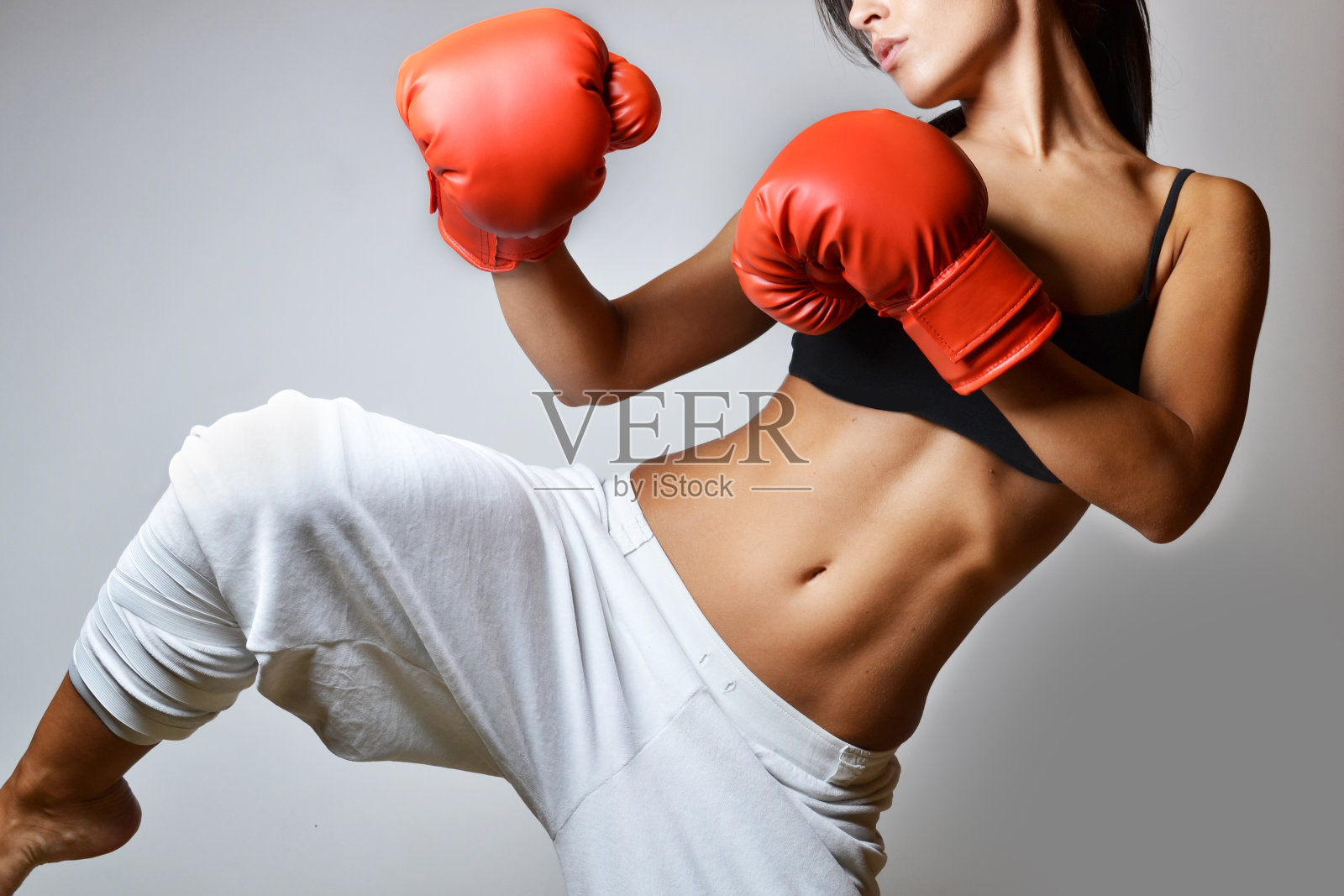 美丽的女子拳击照片摄影图片