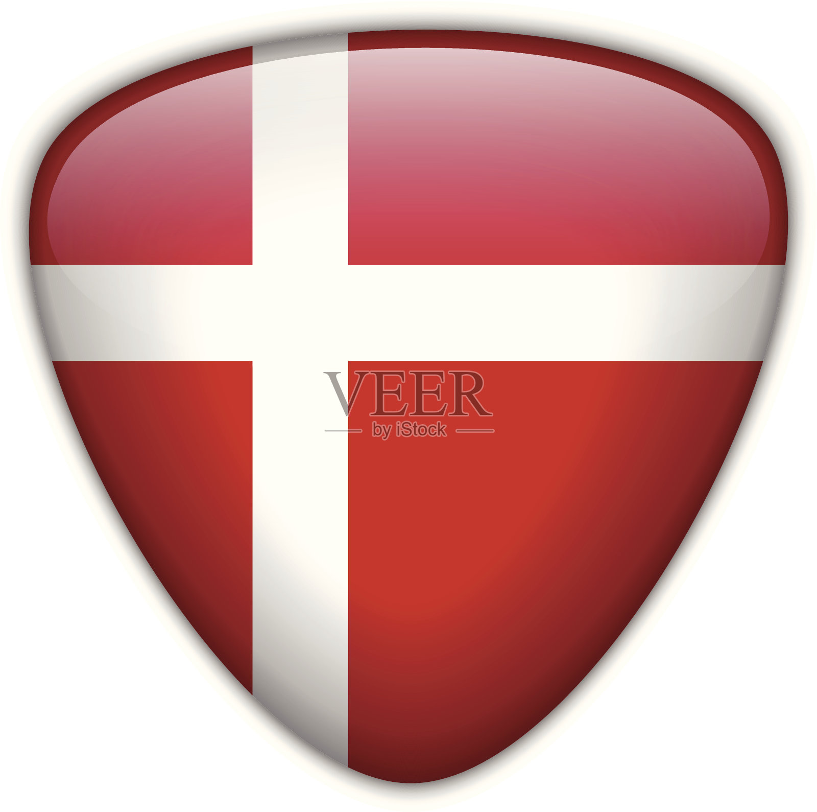 丹麦国旗光泽纽扣设计元素图片