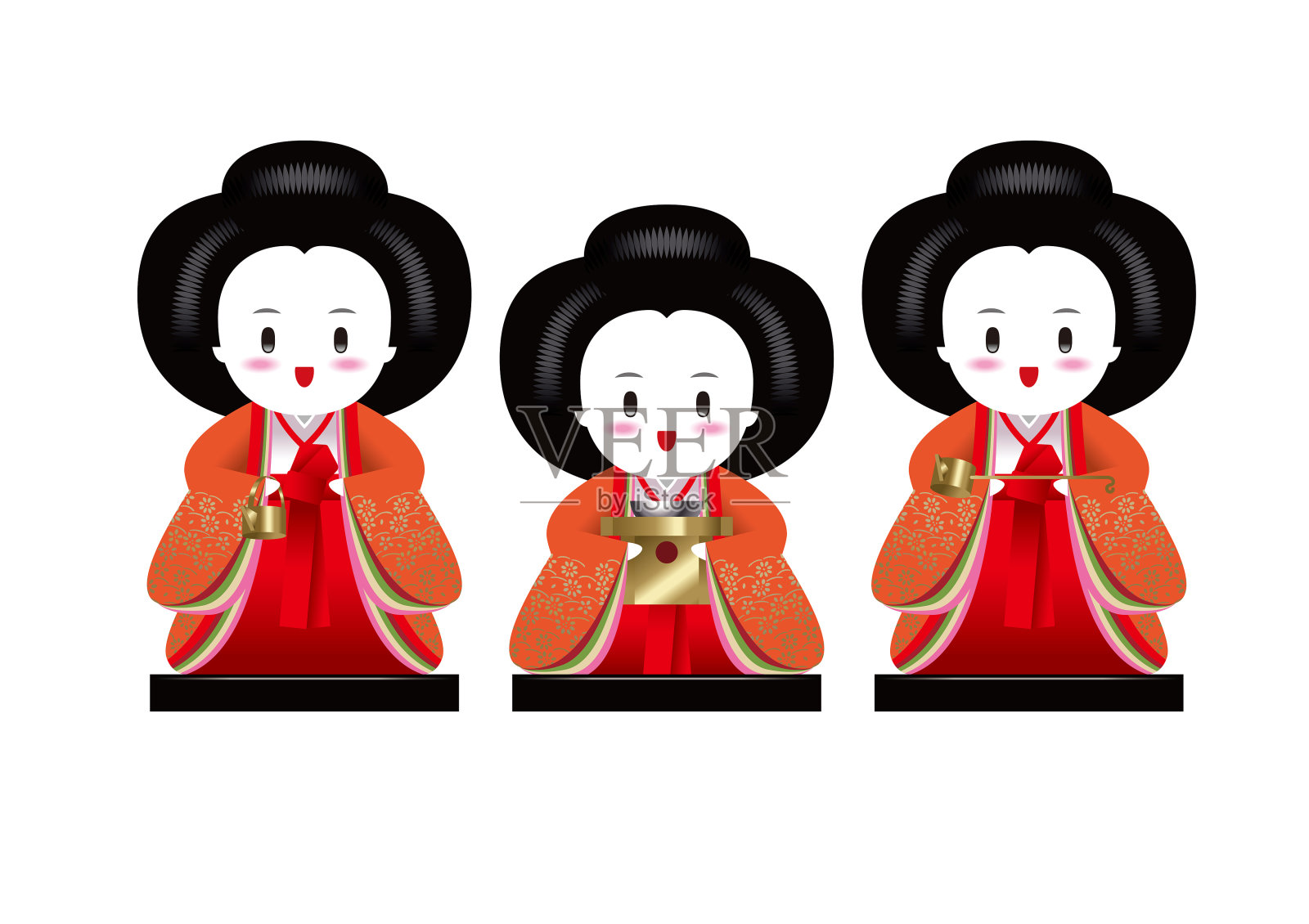 日本传统的事件。3月3日的玩偶节。插画图片素材