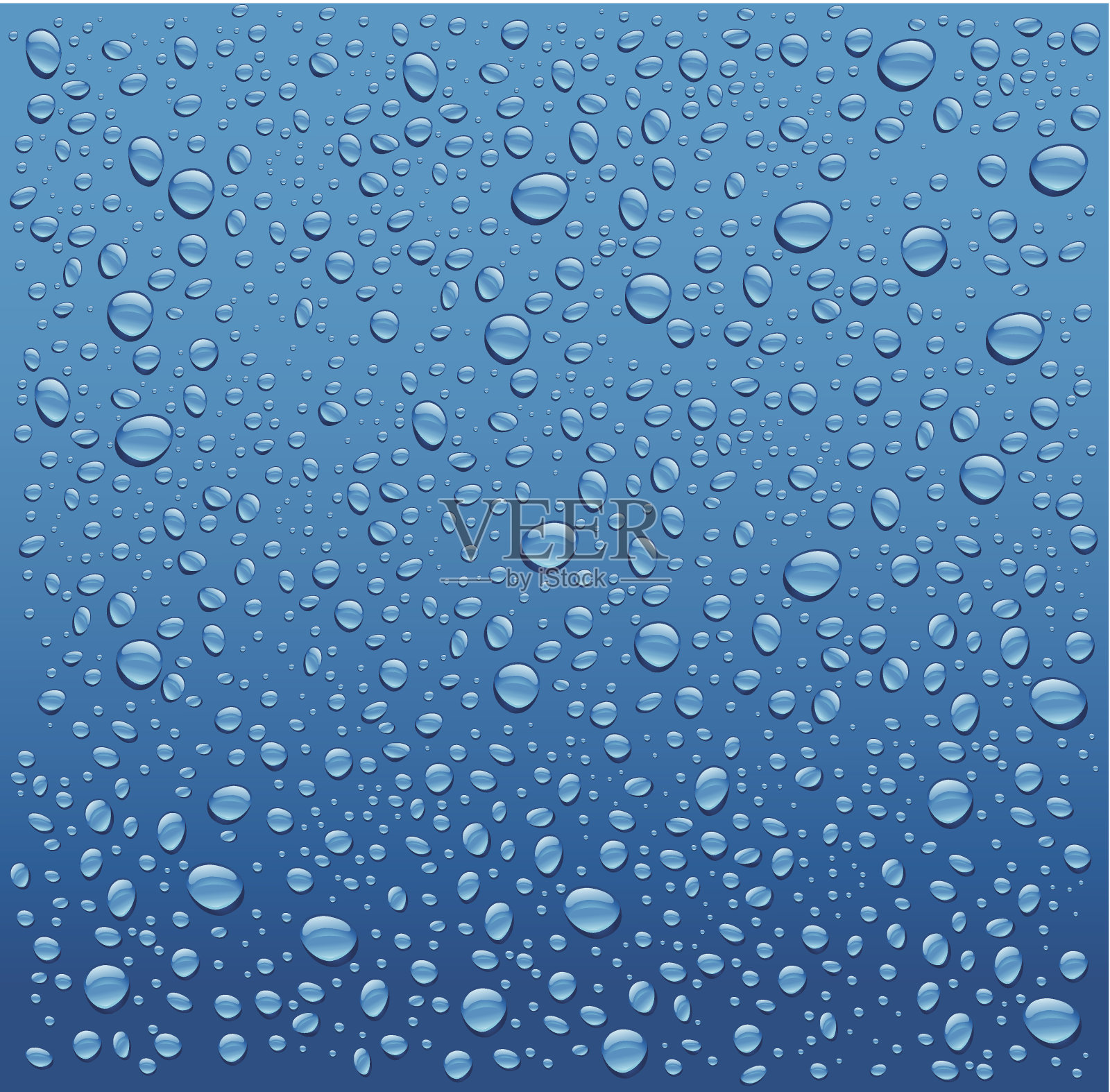 蓝色背景与水滴插画图片素材