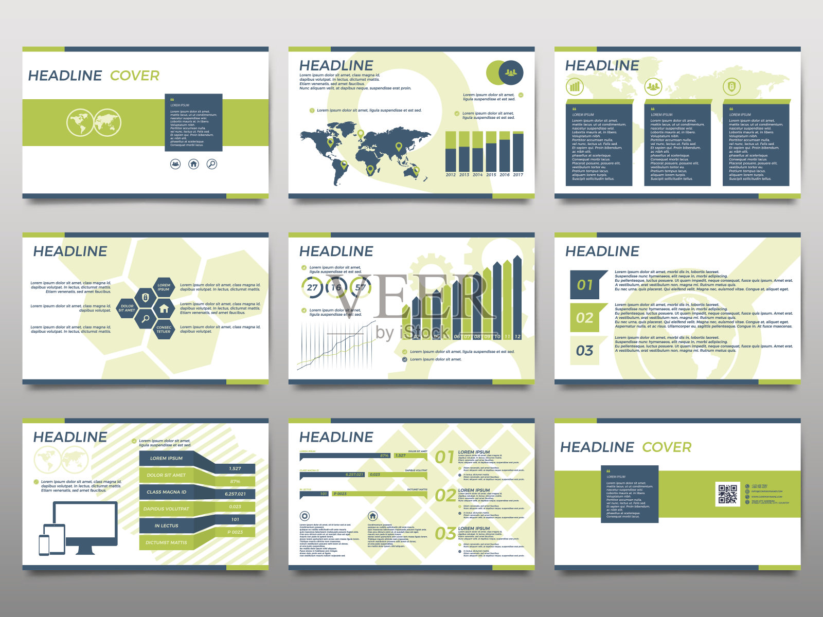信息图的绿色元素在白色背景上。演示模板。用于演示文稿，传单，公司报告，市场营销，广告，年度报告。插画图片素材