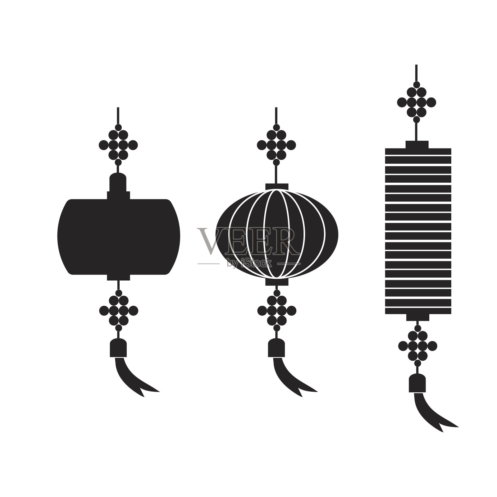 中国灯笼矢量插图。插画图片素材