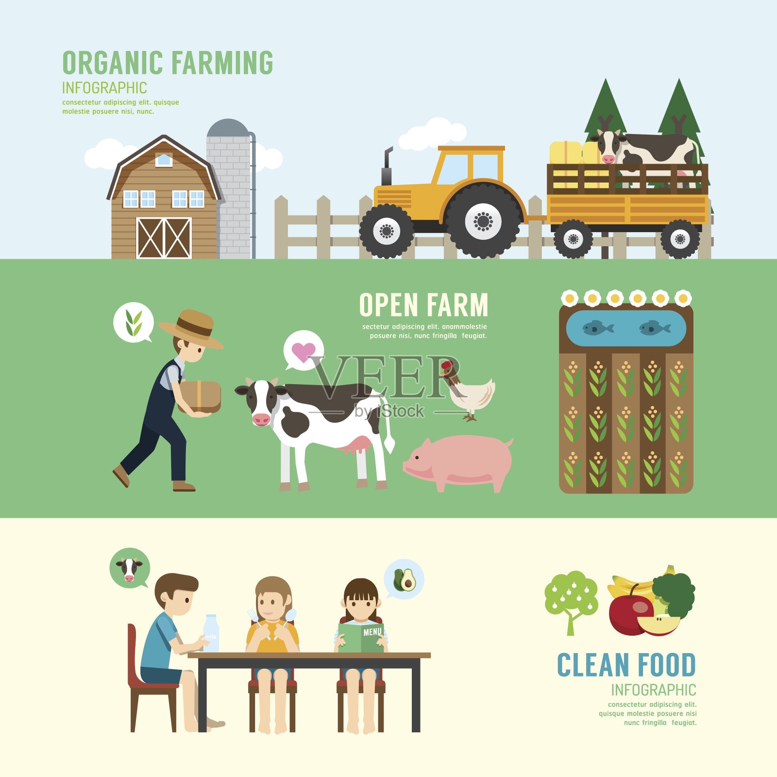 有机清洁食品健康设计理念人设农场插画图片素材