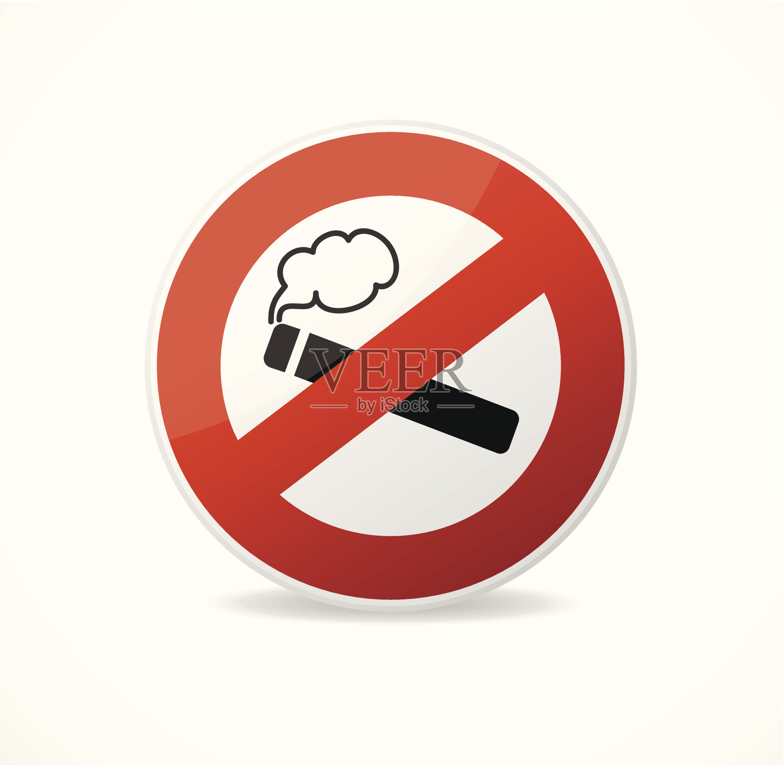 病媒禁止吸烟标志插画图片素材