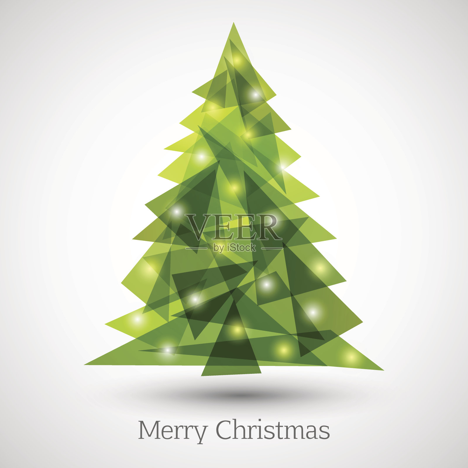 绿色三角形的抽象圣诞树设计元素图片