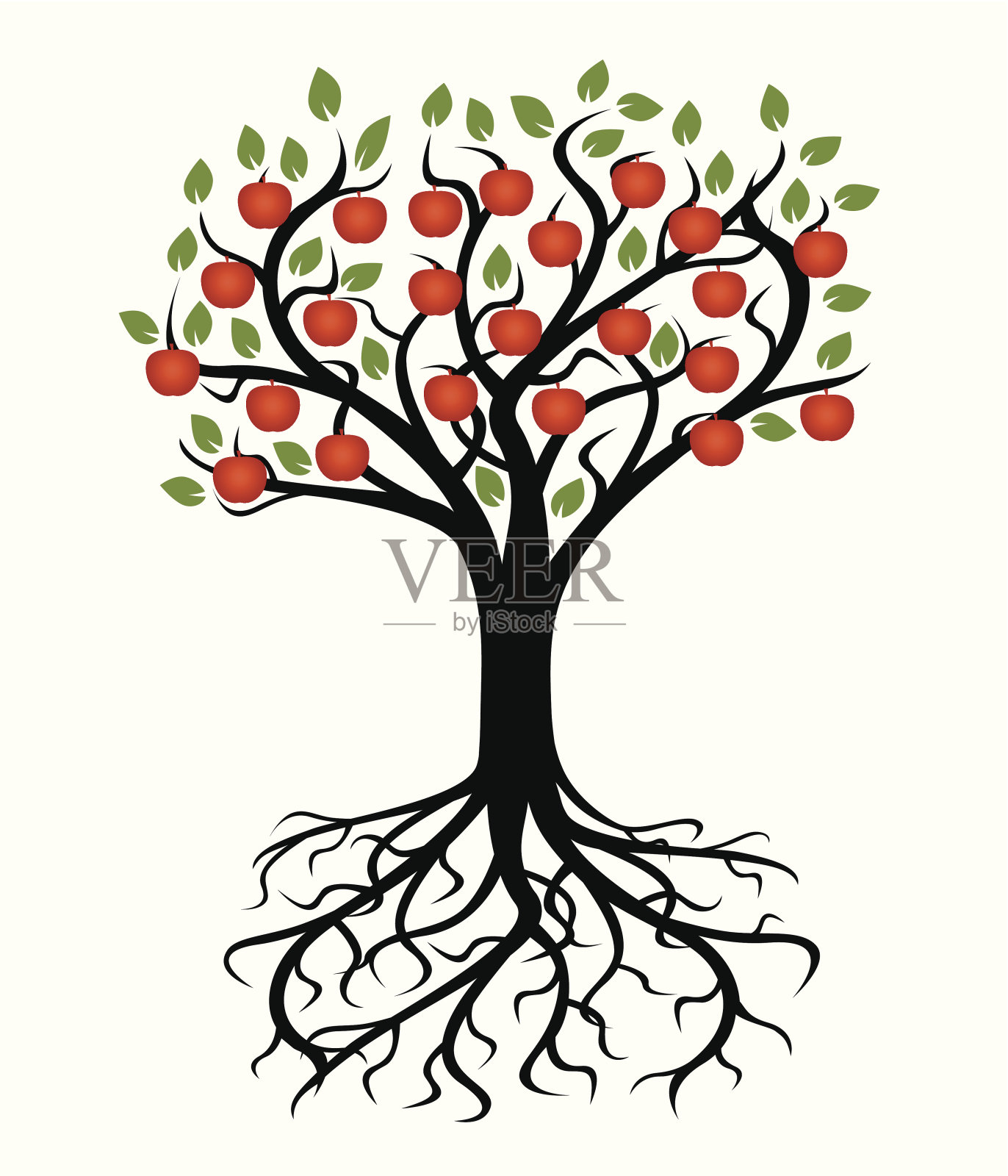 向量树和根插画图片素材