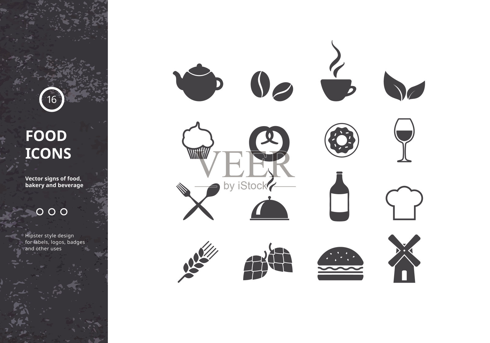 食物，面包和饮料的向量标志插画图片素材