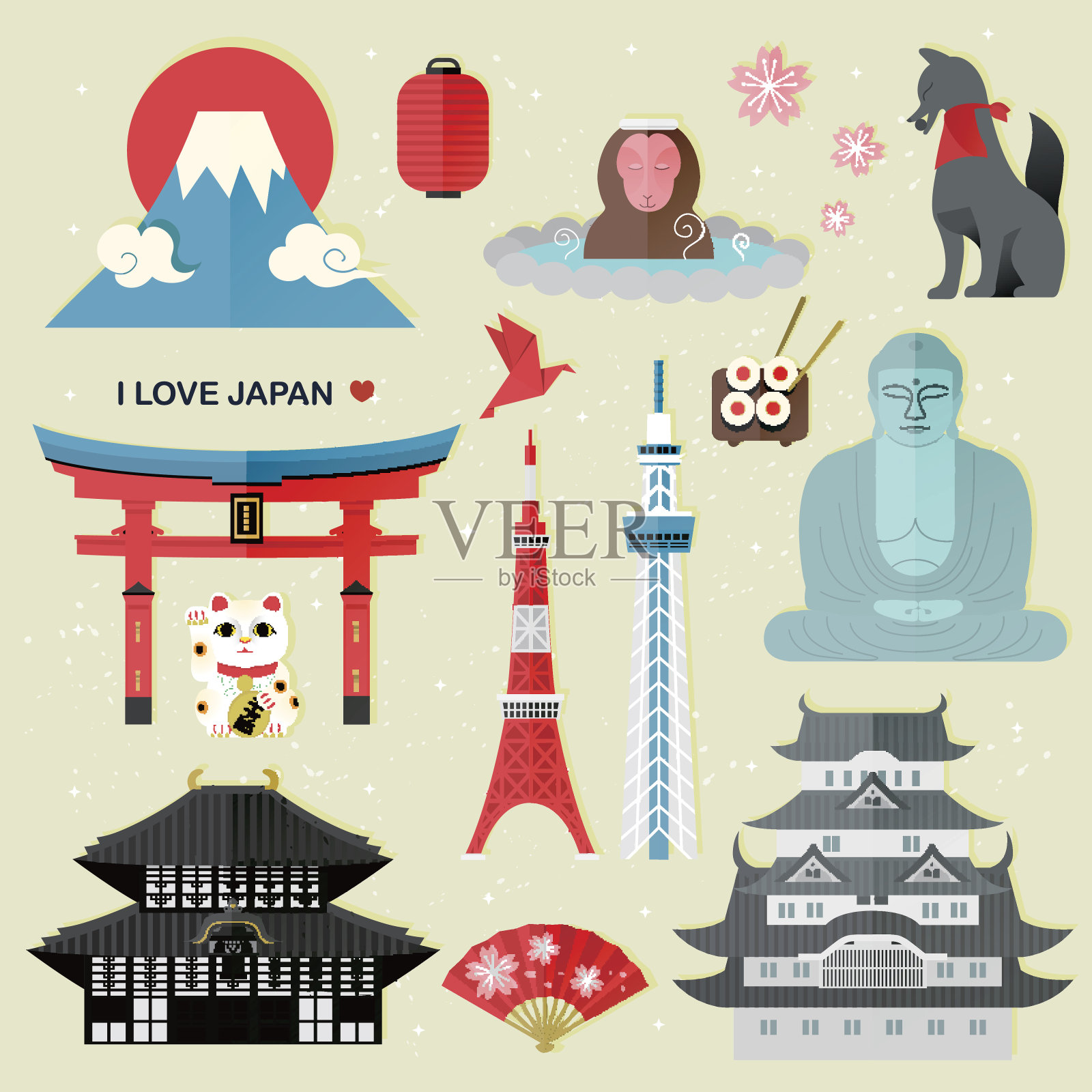 精美的日本旅游收藏集设计元素图片