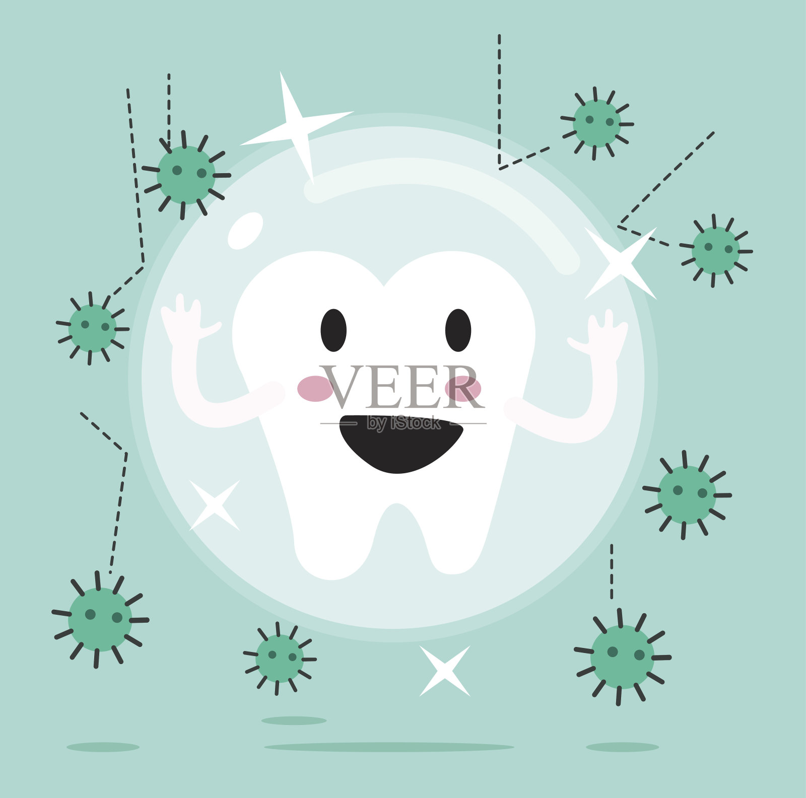 保护牙齿不受腐蚀或细菌的侵害。插画图片素材
