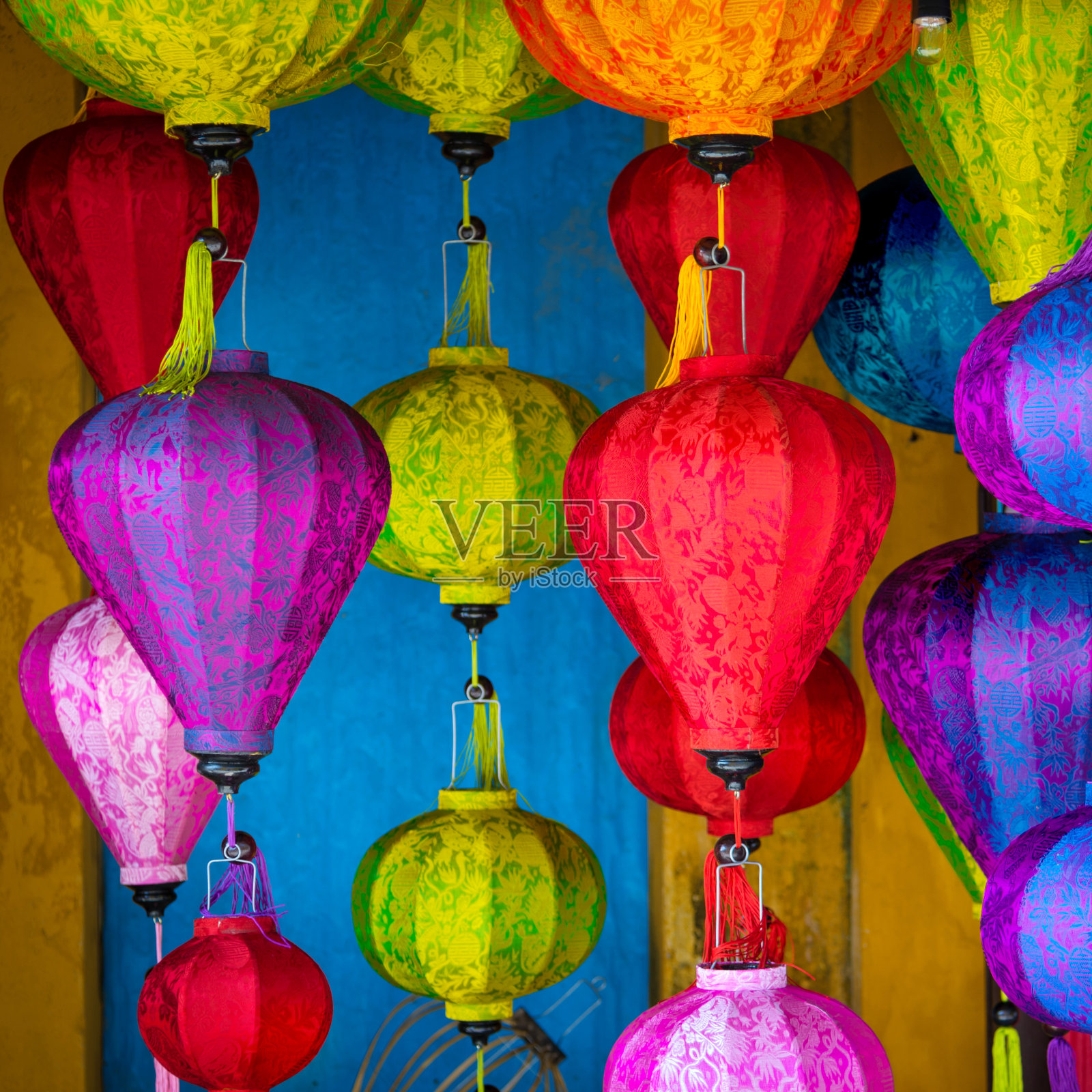亚洲的丝绸灯笼照片摄影图片
