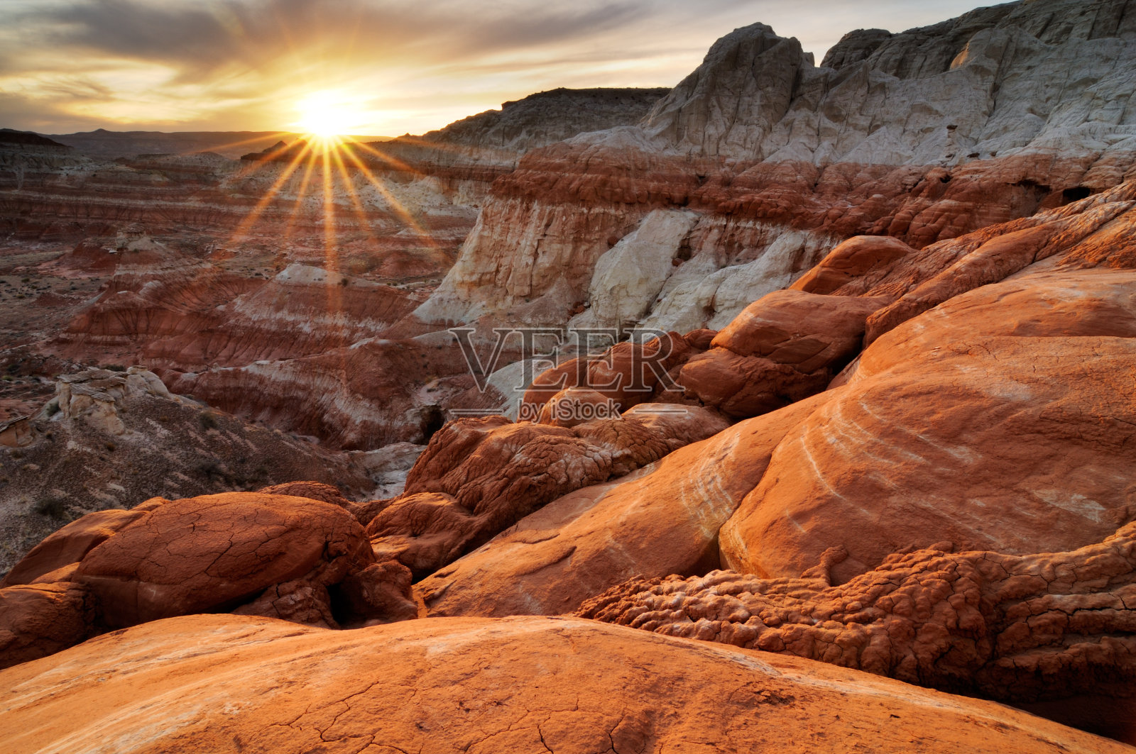 在Paria Rimrocks，美国犹他州日落景观照片摄影图片