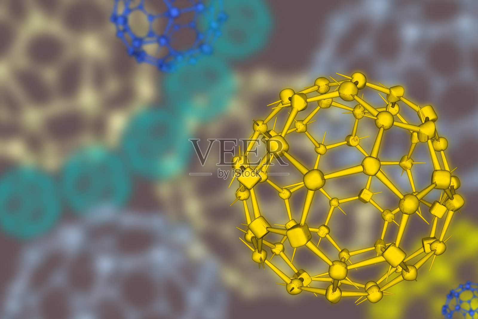 药物模型:巴克球-富勒烯照片摄影图片