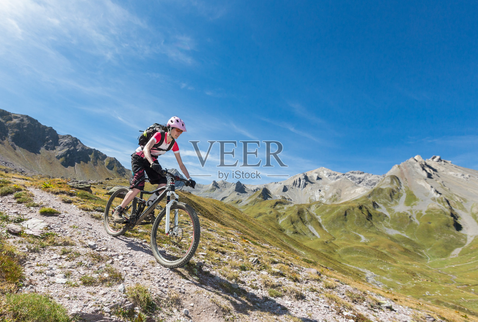 Welschtobel速降自行车，瑞士照片摄影图片
