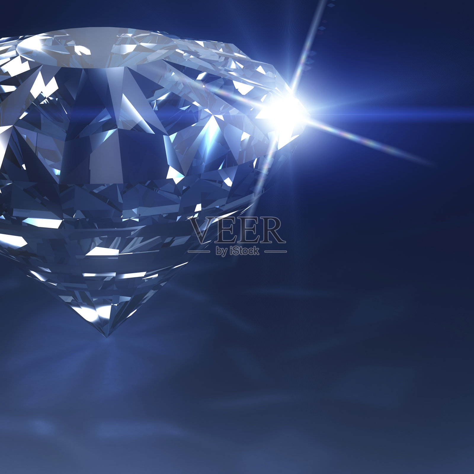 深蓝色的钻石插画图片素材