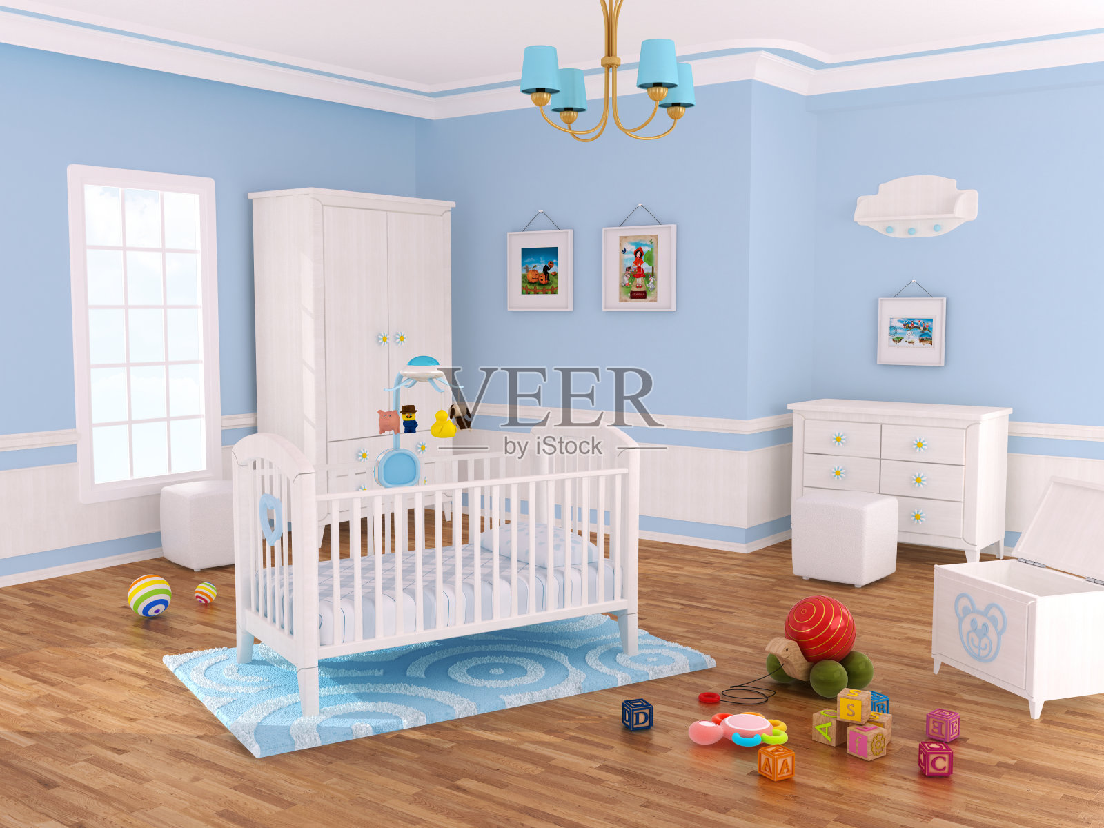 育婴室(蓝色)照片摄影图片