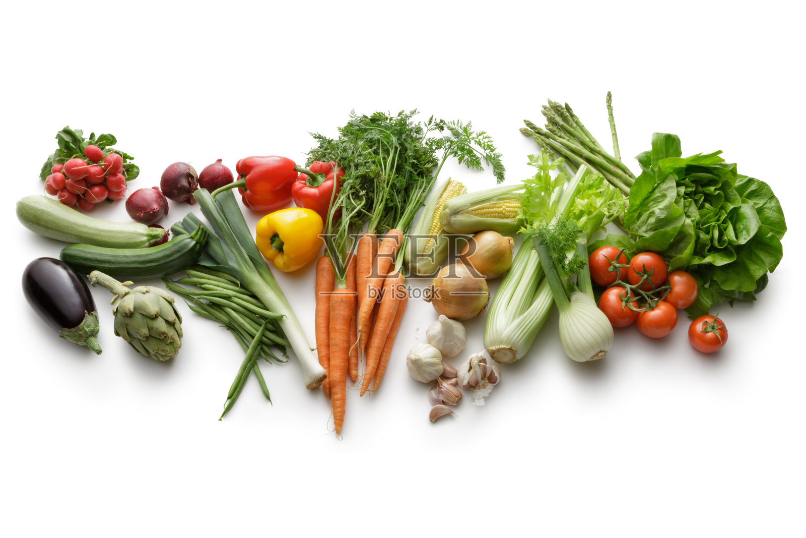 蔬菜:在白色背景上分离的各种蔬菜照片摄影图片