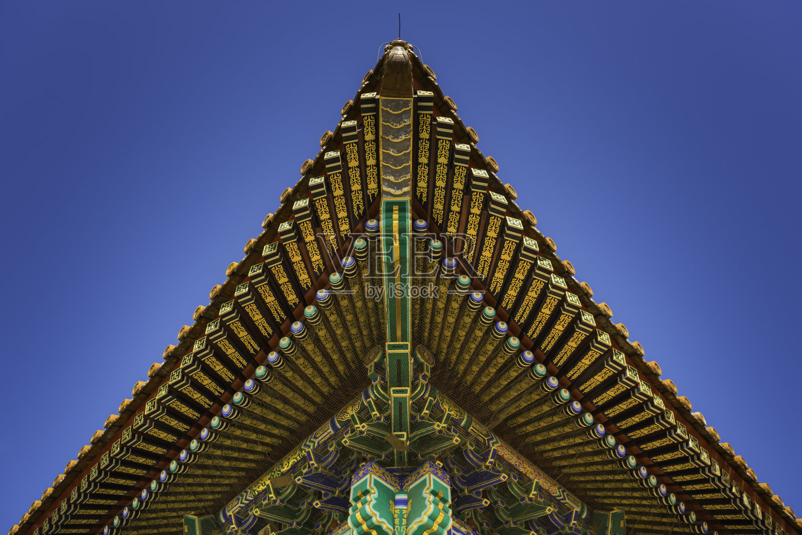 中国华丽的瓷砖画宝塔屋檐紫禁城细节北京照片摄影图片