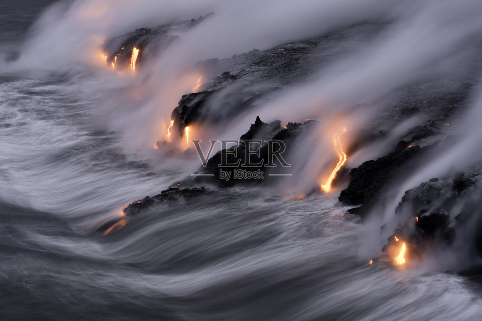 熔岩海洋入口，基拉韦厄，夏威夷。照片摄影图片