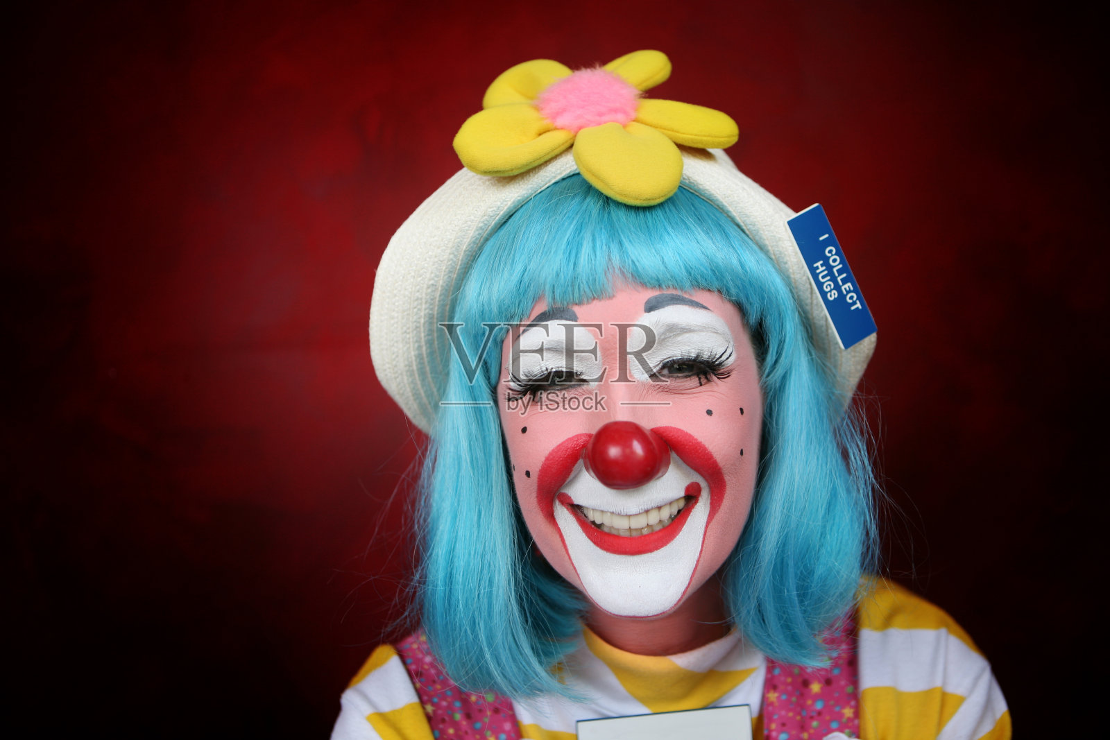 女性快乐的小丑照片摄影图片